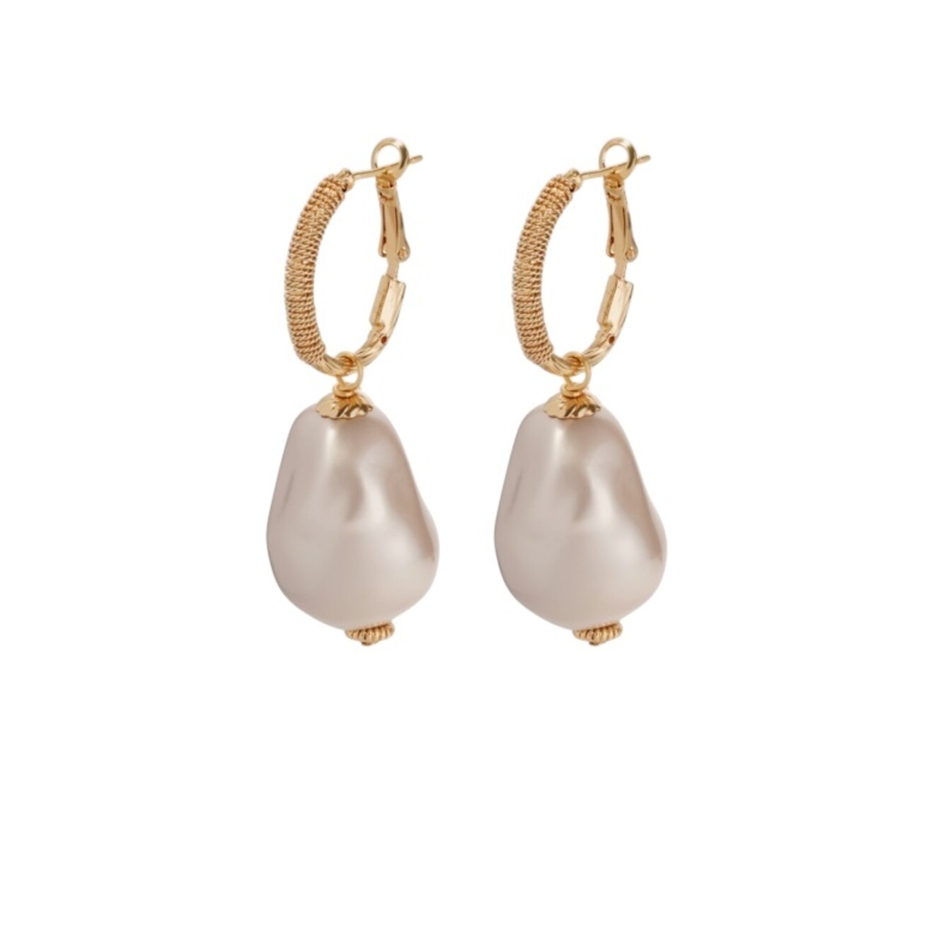 Miwa lyre oorbellen parel goud