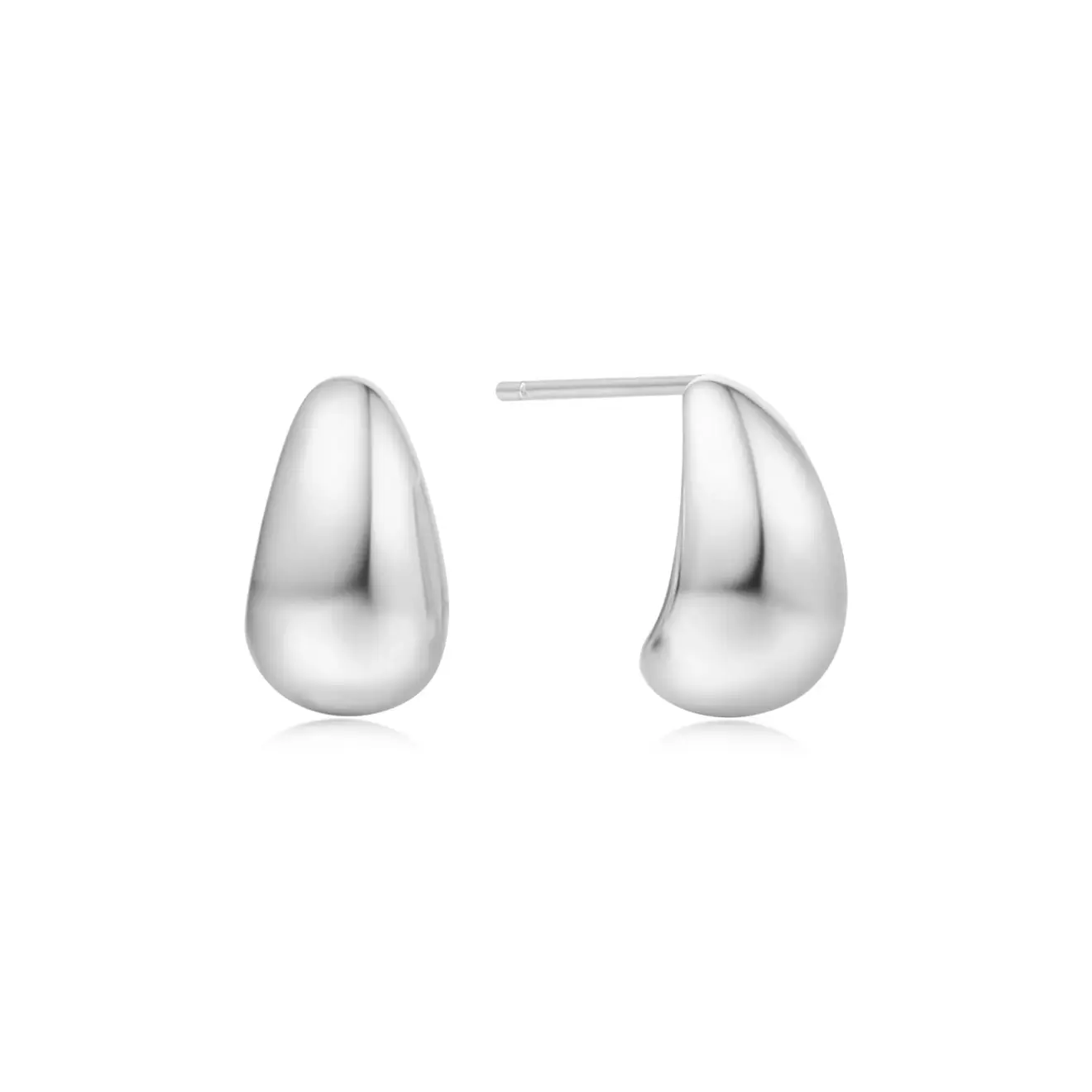 Dome hoop oorbellen smal zilver