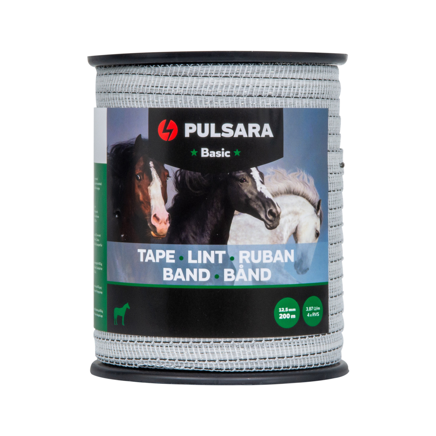 Pulsara Ruban de clôture Pulsara Basic – 12,5 mm, blanc, 200 m