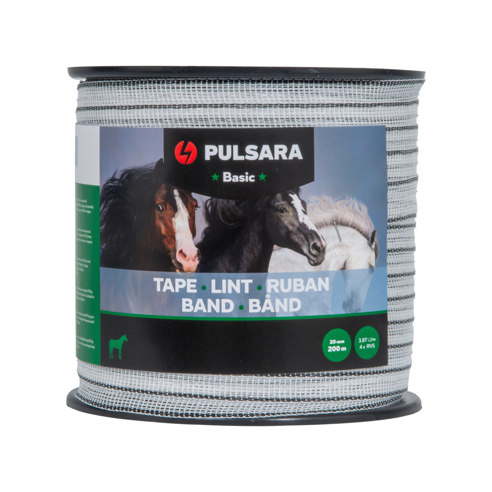 Pulsara Ruban de clôture Pulsara Basic – 20 mm, blanc, 200 m