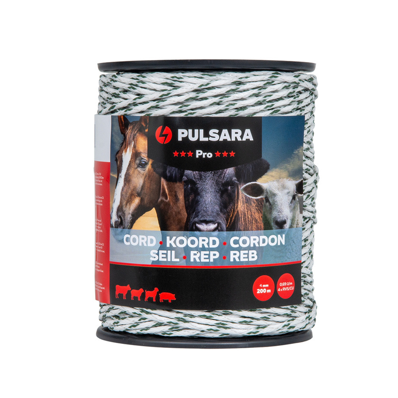 Pulsara Cordon Pro 4mm 200m blanc