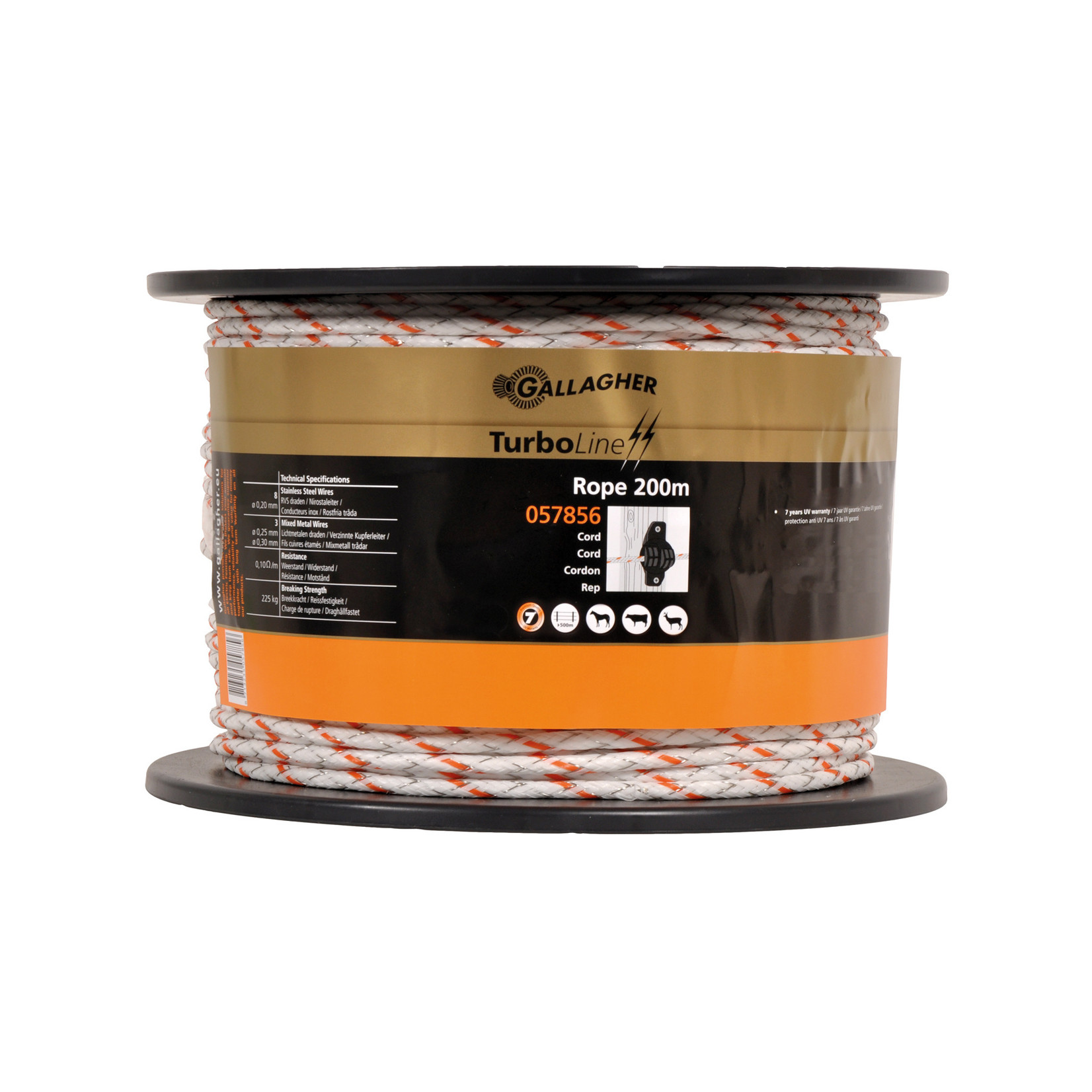 Gallagher Cordon TurboLine (blanc, 200 mètre)