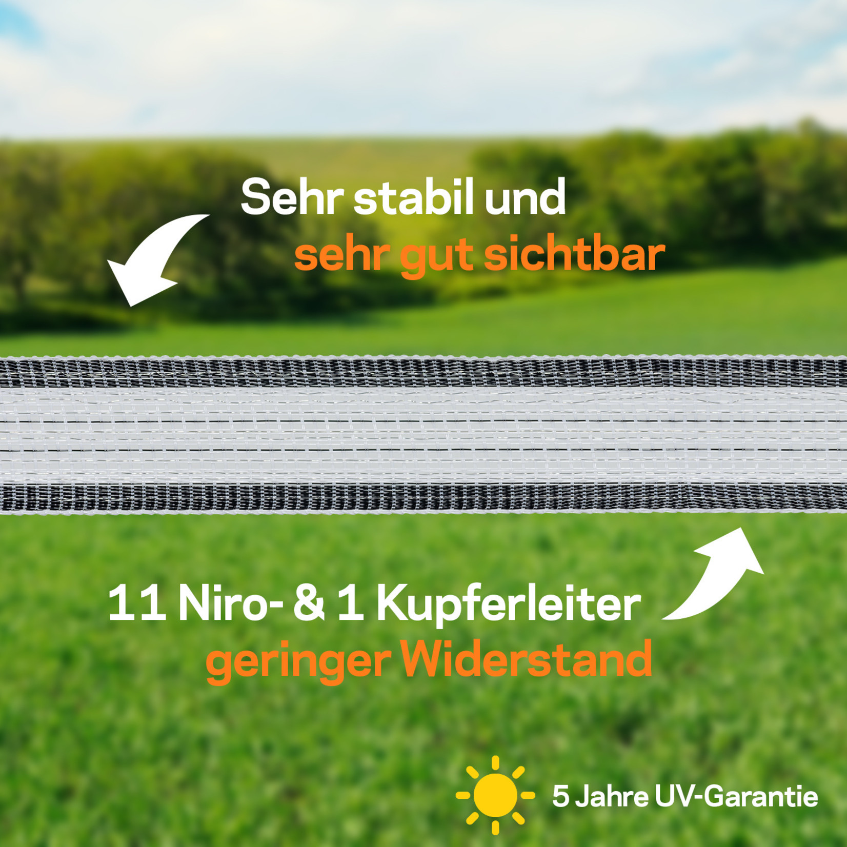 Gallagher Ruban électrique PowerLine 40 mm (blanc, 200 mètres)