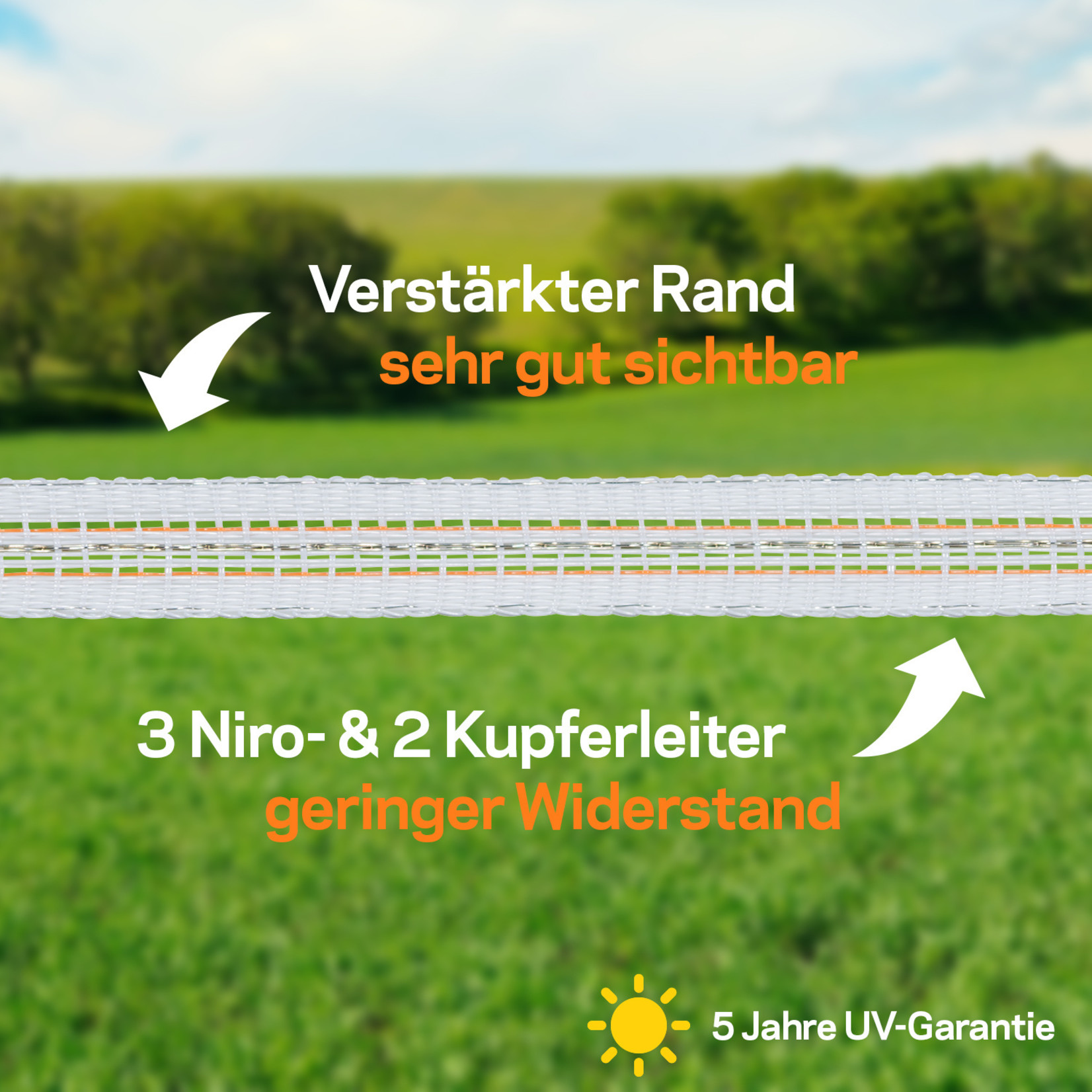 Gallagher Ruban TurboLine 12,5 mm (blanc, 400 mètres)