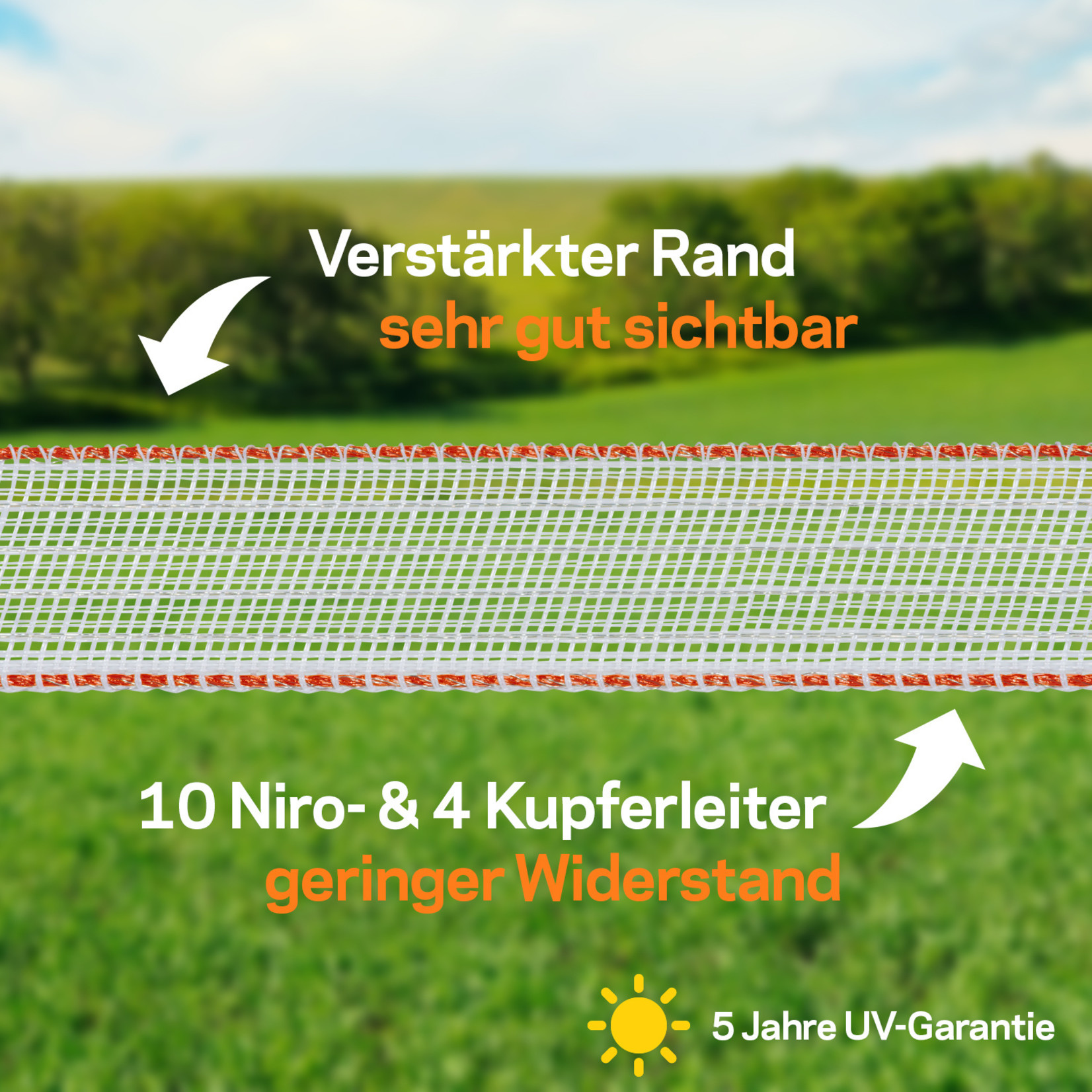 Gallagher Ruban électrique TurboStar 40 mm Super (blanc, 200 mètres)