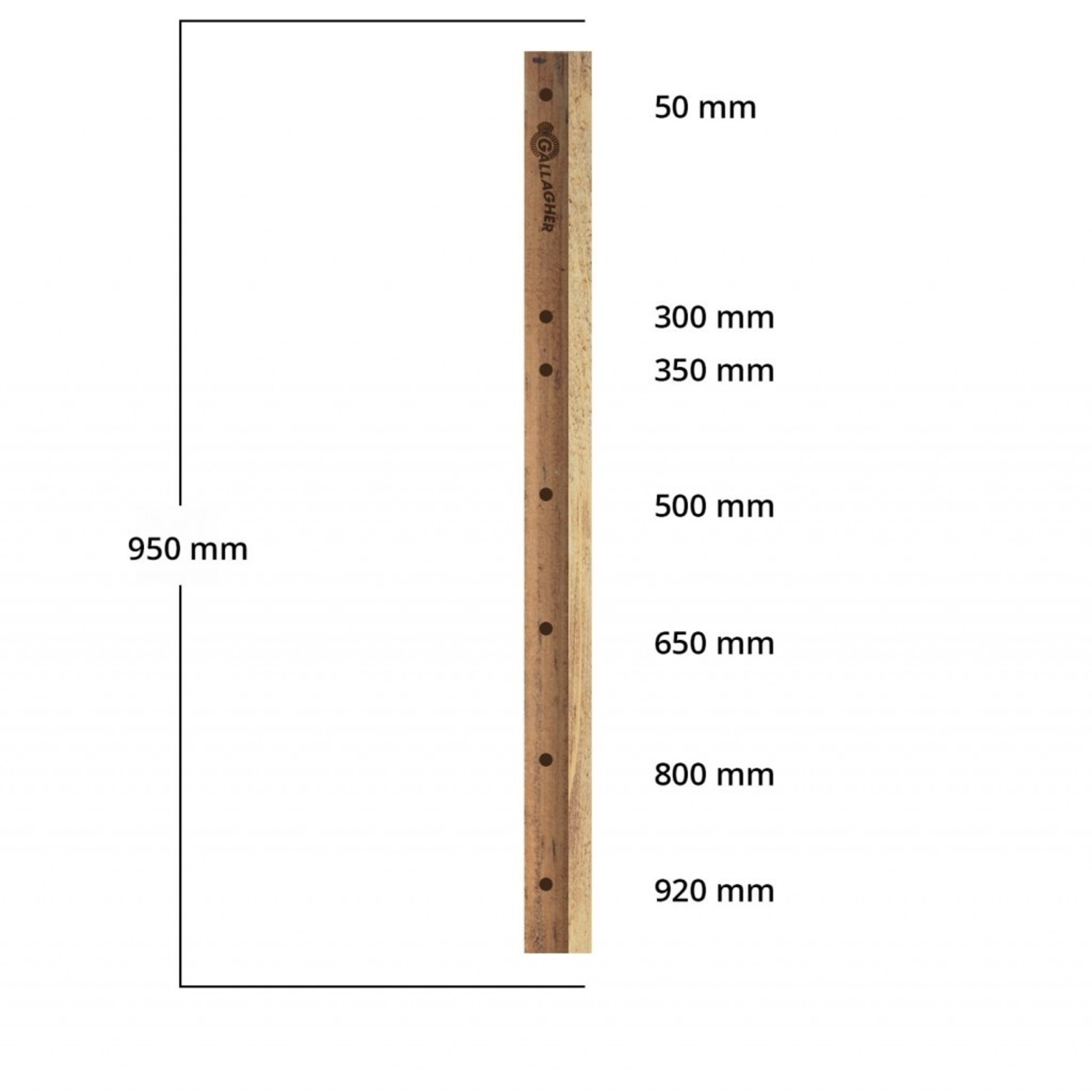 Gallagher Piquet intermédiaire Gallagher Insultimber (FSC®) – 3,8 x 2,6 cm, 0,95 m