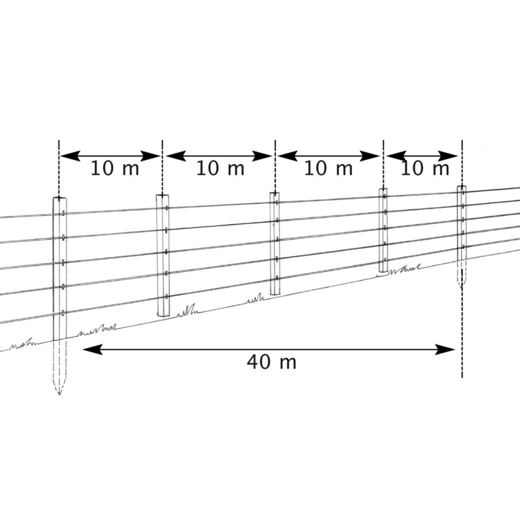 Gallagher Insultimber (FSC®) Piquet intermédiaire (3,8 x 2,6cm - 0,95 mètre)