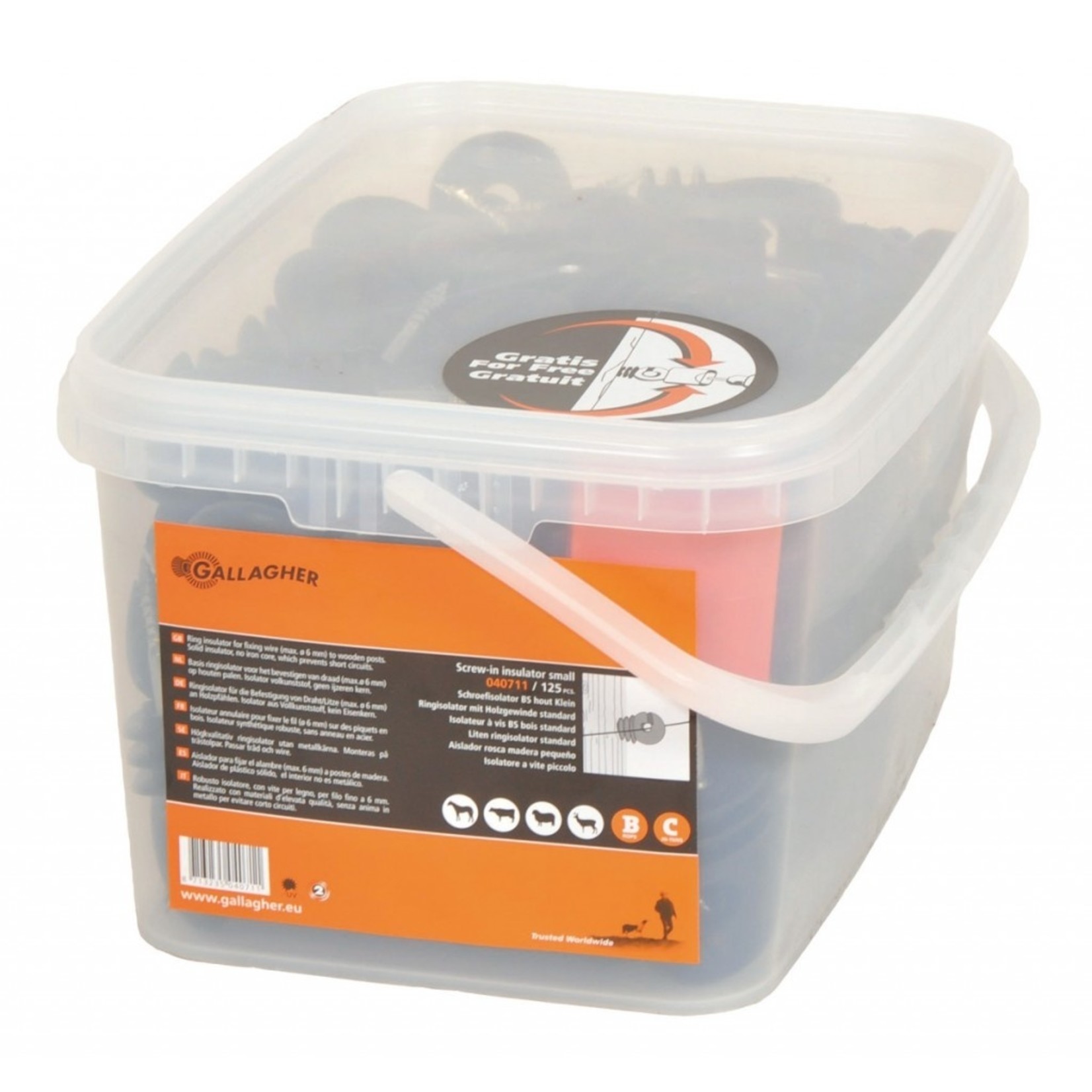 Gallagher Isolateur à vis Gallagher BS pour piquets bois (lot de 125)