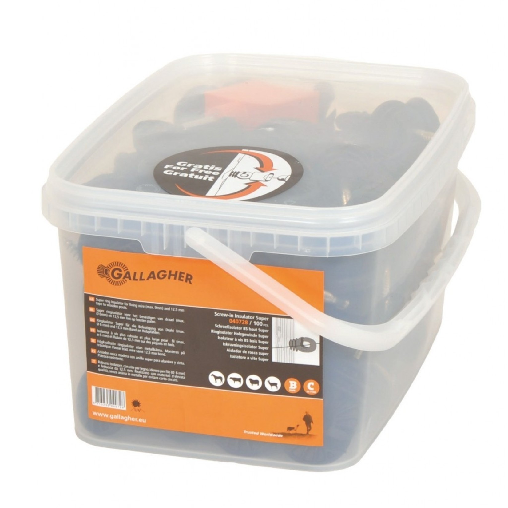 Gallagher Isolateur à vis BS Super bois (100 pcs)