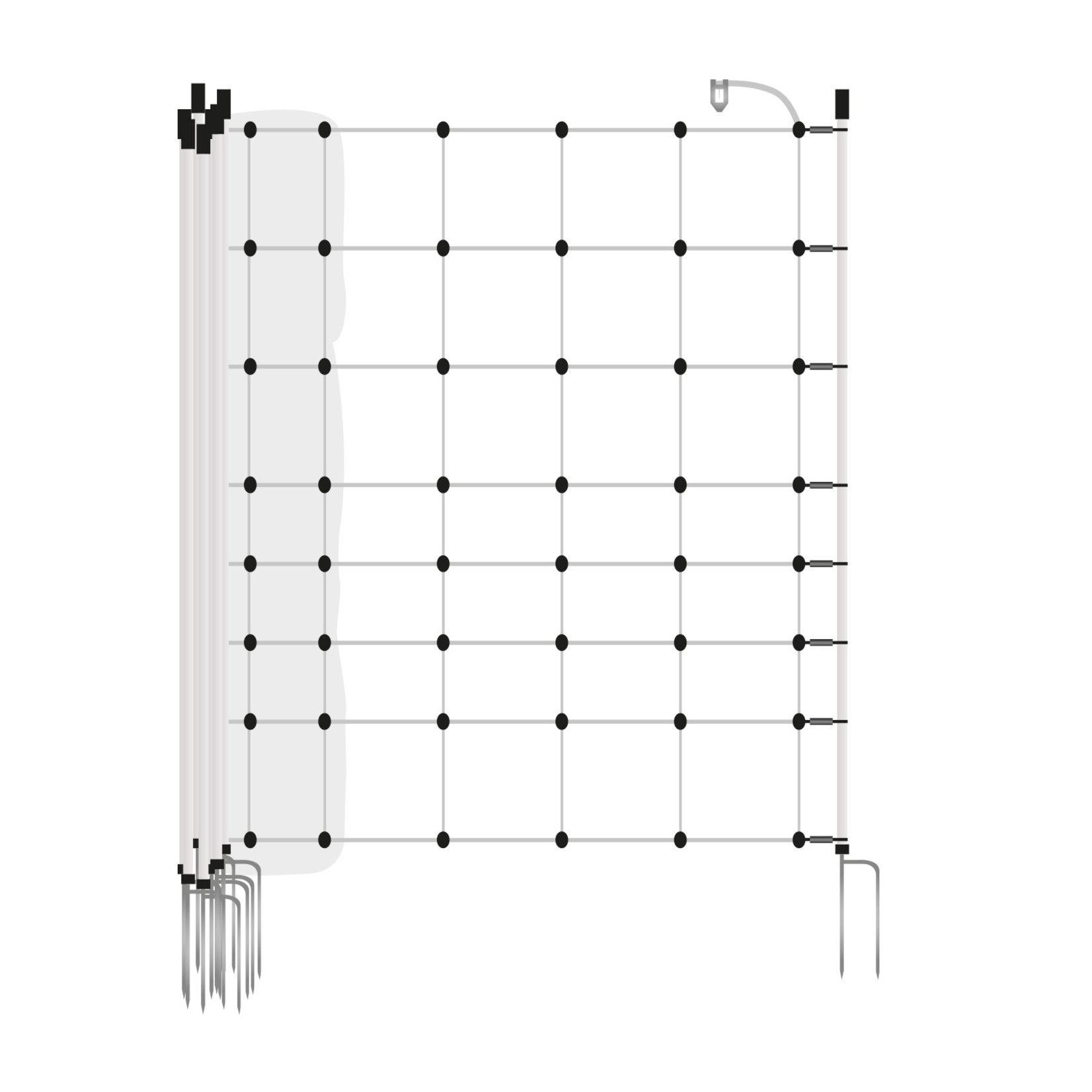 Gallagher Filet Turbo, blanc, pointe double, hauteur 90 cm, longueur 50 m