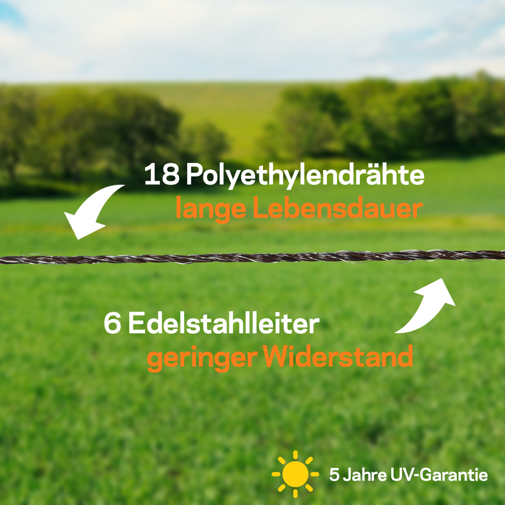 Gallagher Fil de clôture Gallagher Vidoflex 3 PowerLine – terra, 100 m