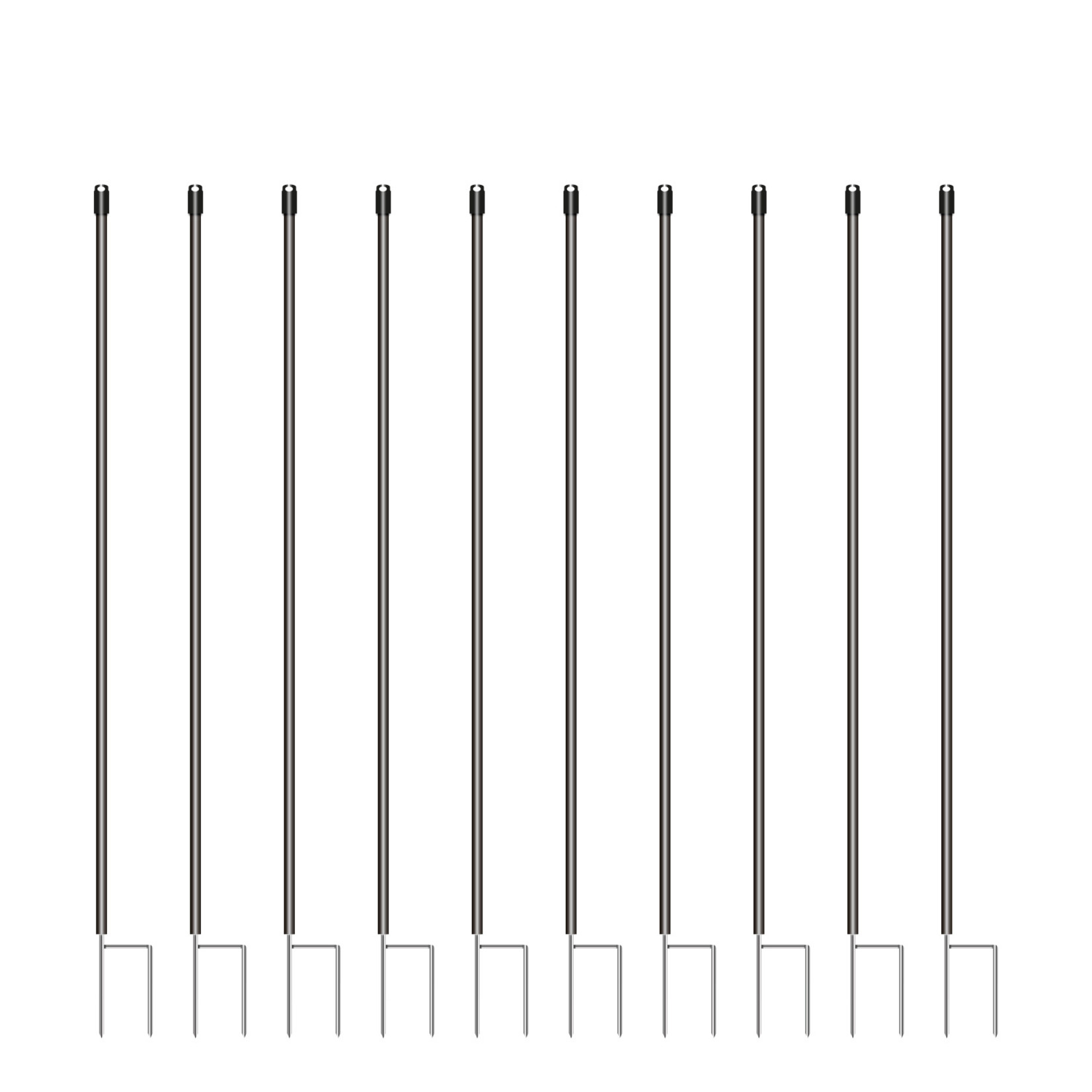Gallagher Piquet PVC pour clôture à cerfs Gallagher – noir, ø 19 mm, 1,70 m (lot de 10)