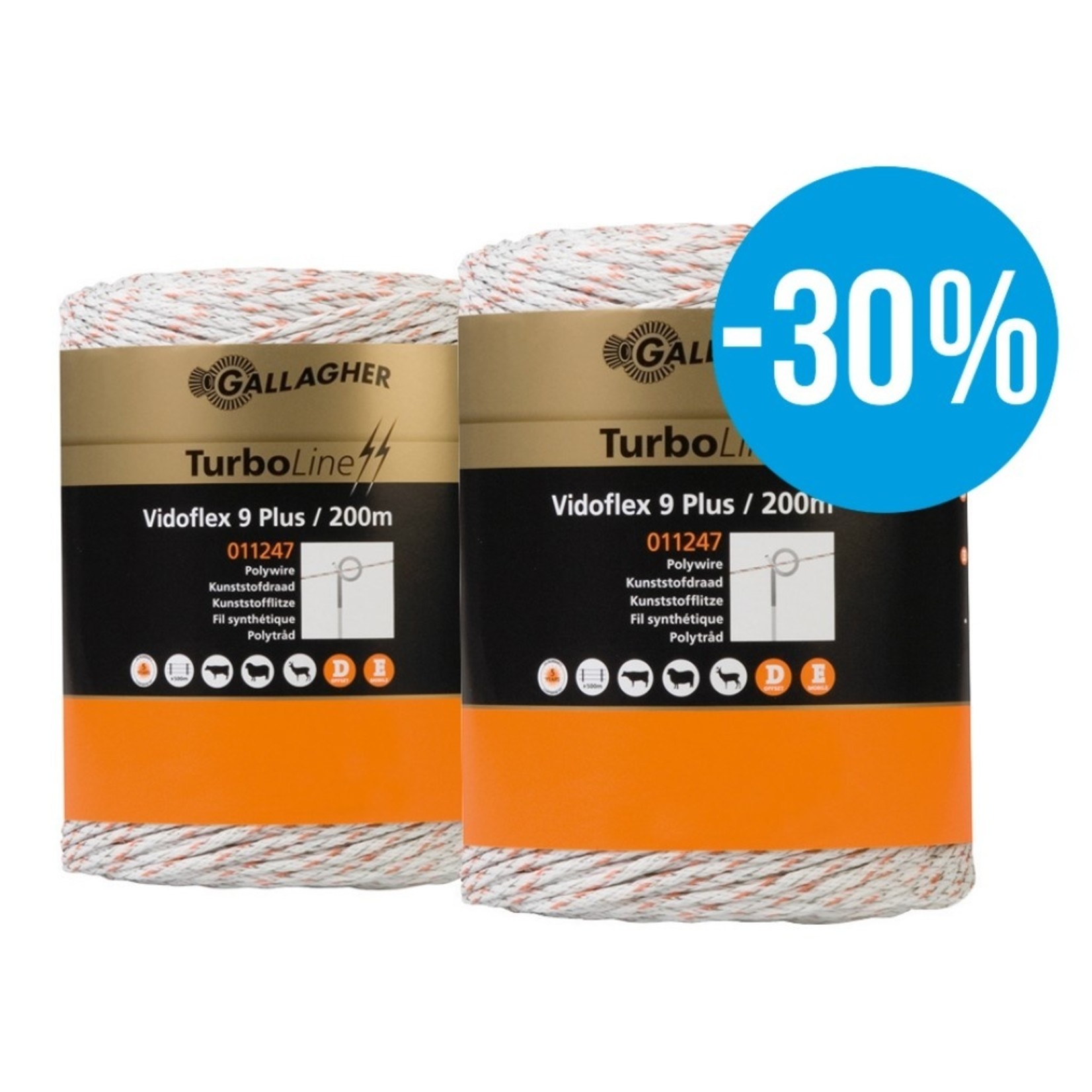 Gallagher Paquet DUO Vidoflex 9 Turbo (blanc, 2x200m)