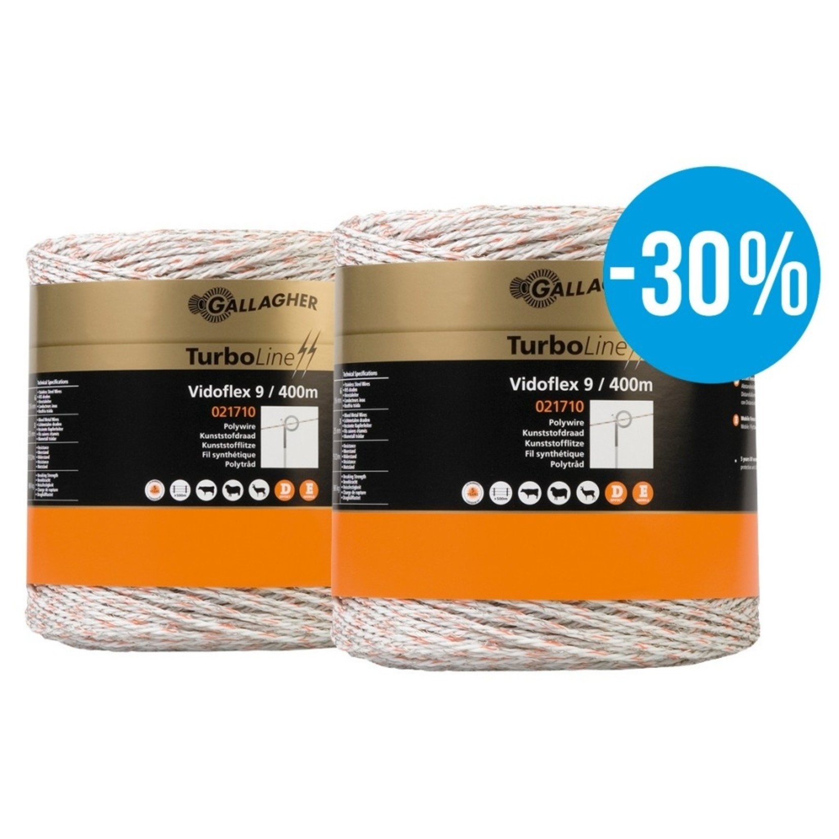 Gallagher Paquet DUO Vidoflex 9 Turbo (blanc, 2x400m)