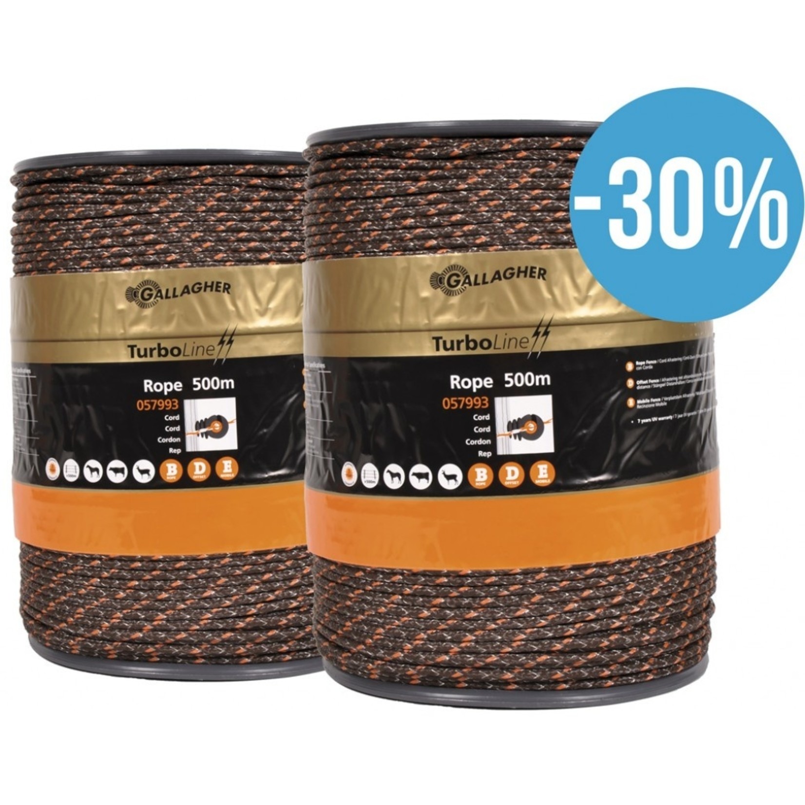 Gallagher Paquet DUO Cordon Turbo (terra, 2x 500 mètre)