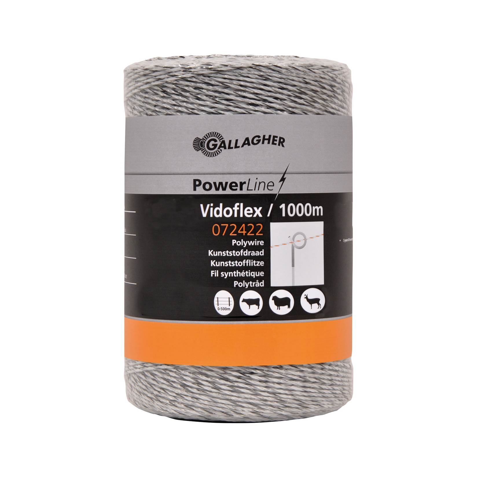 Gallagher Fil de clôture Gallagher Vidoflex 6 PowerLine – blanc, 1 000 m