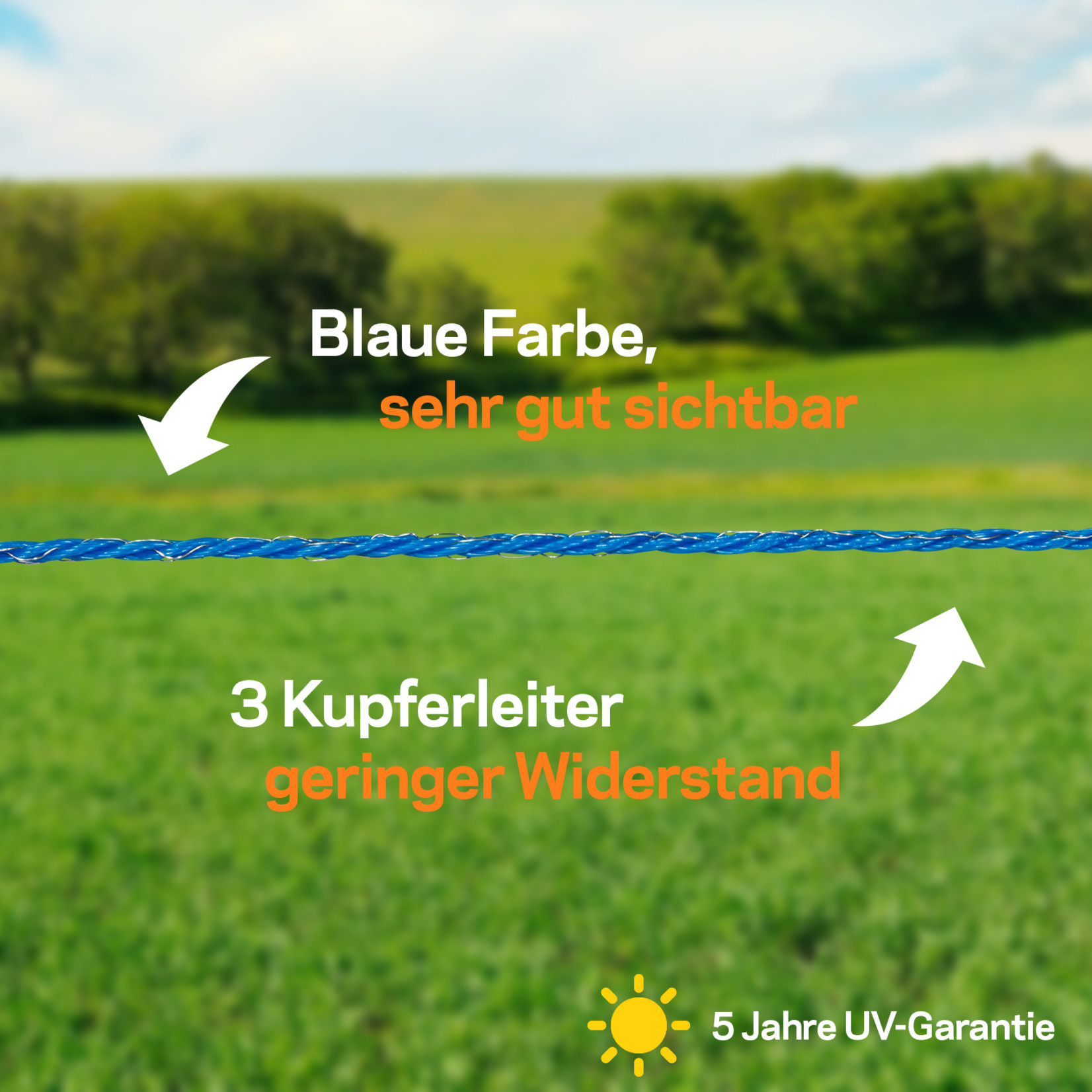 Gallagher Fil clôture électrique bleu 1000m