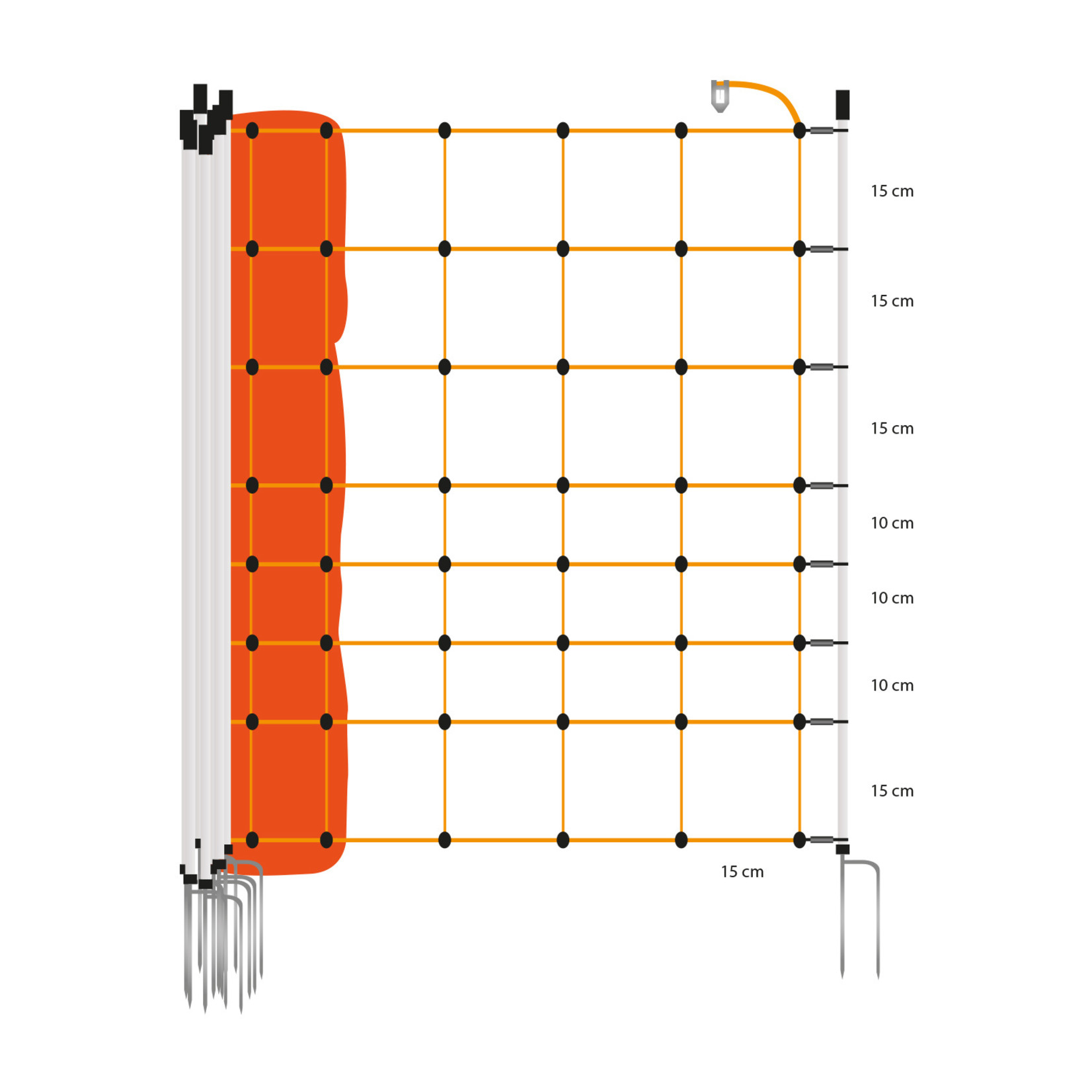 Gallagher Filet moutons, pointe double, hauteur 90 cm , longueur 50 m