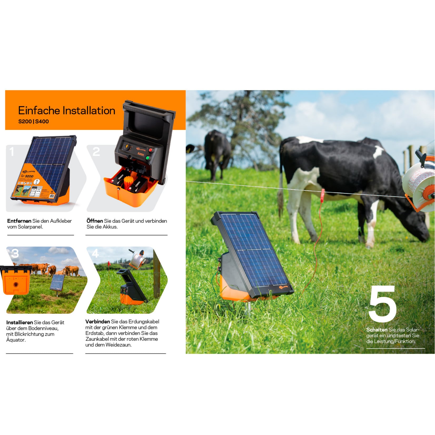 Gallagher S400 Électrificateur solaire avec 2 batteries (4,0 J - Solaire)