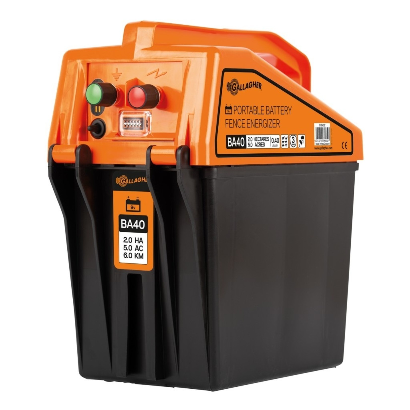 Gallagher BA40 Électrificateur sur batterie 9 V (0,4 J - 9 V/12 V)