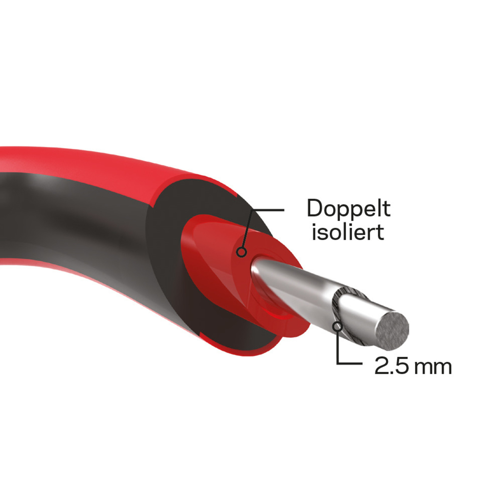 Gallagher Câble de terre double isolation Gallagher XL – rouge, ø 2,5 mm, 50 m