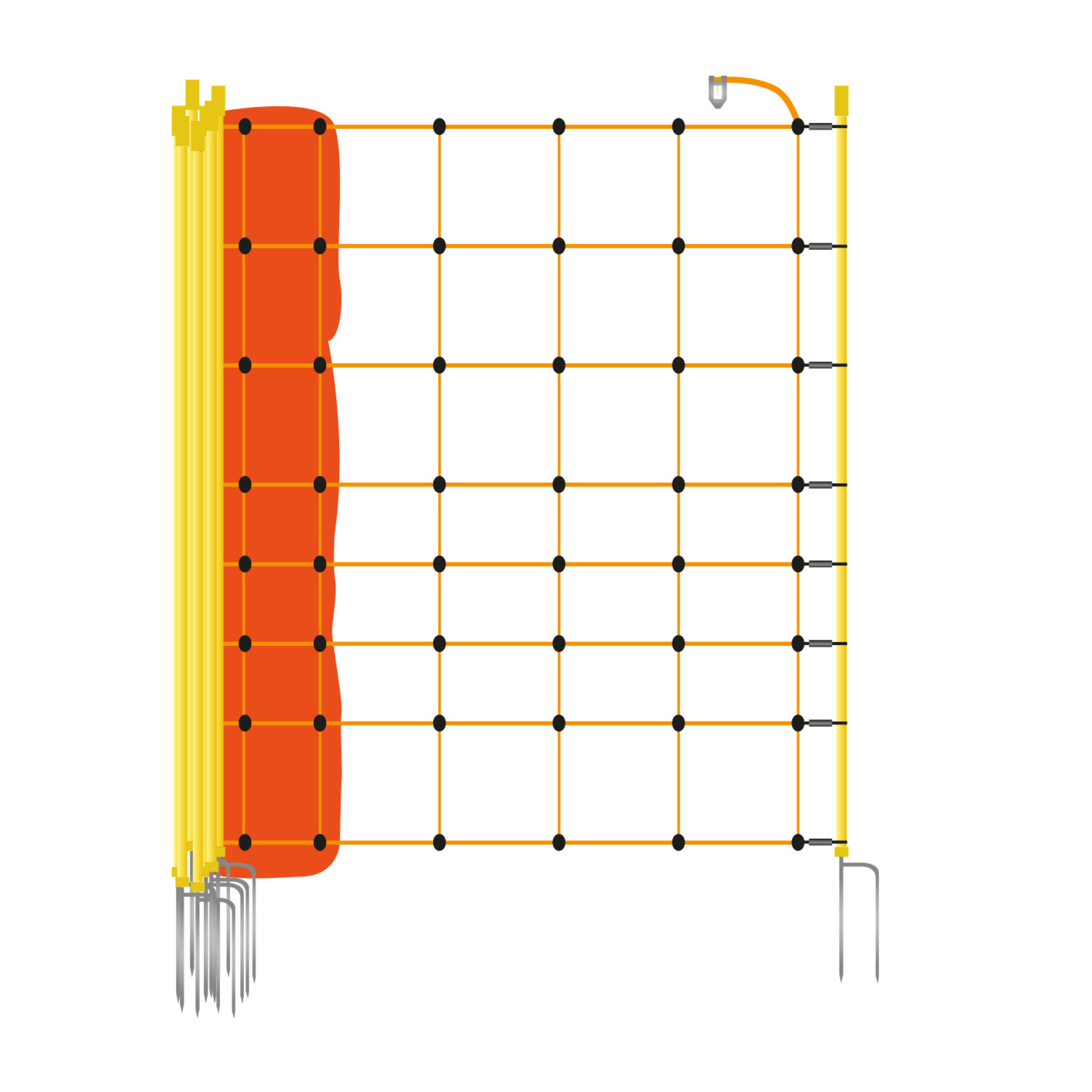 Gallagher Filet pour moutons Gallagher – 90 cm, 50 m, orange, 2 pointes