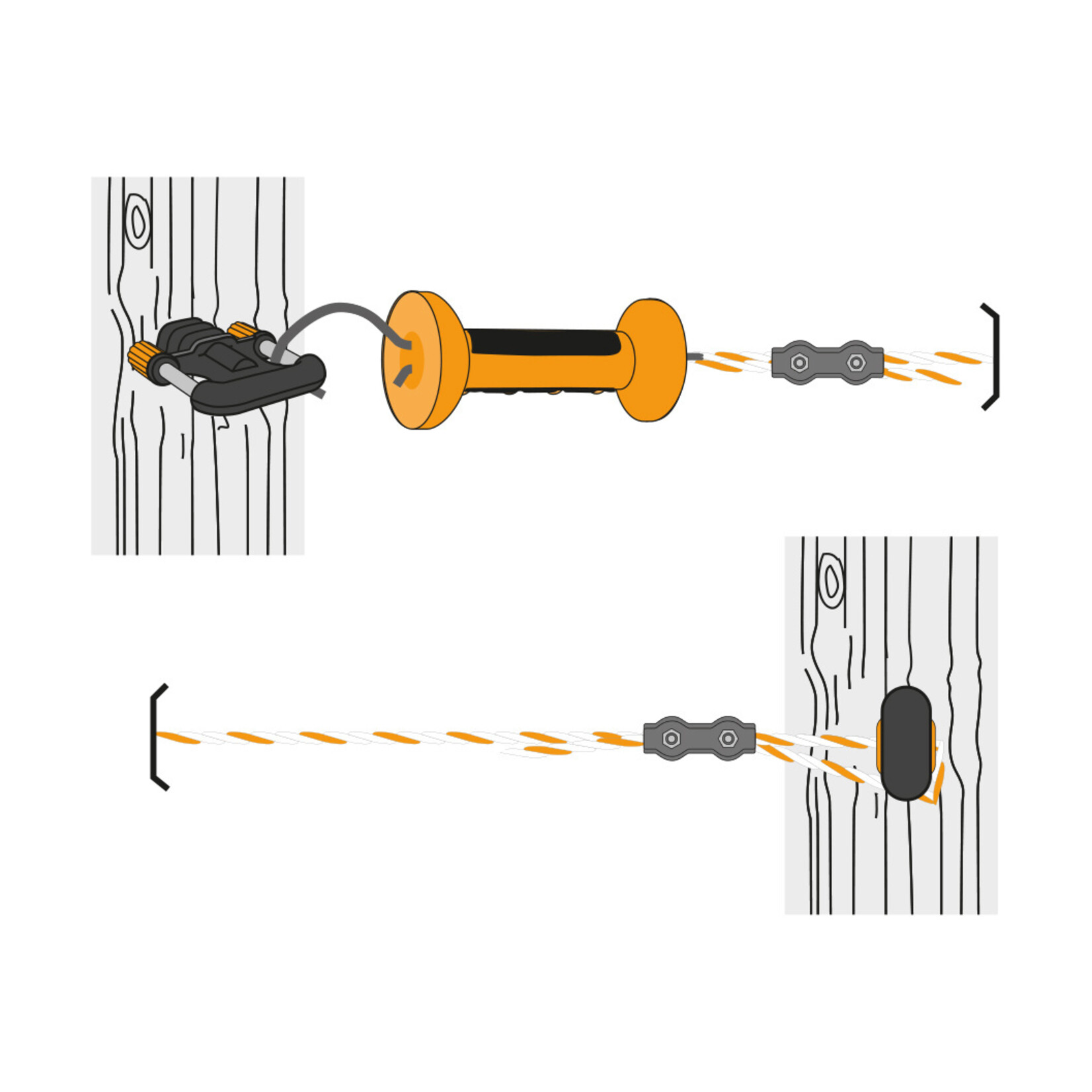Gallagher Kit de porte à cordon élastique Gallagher – 3 à 6 m (lot de 4)