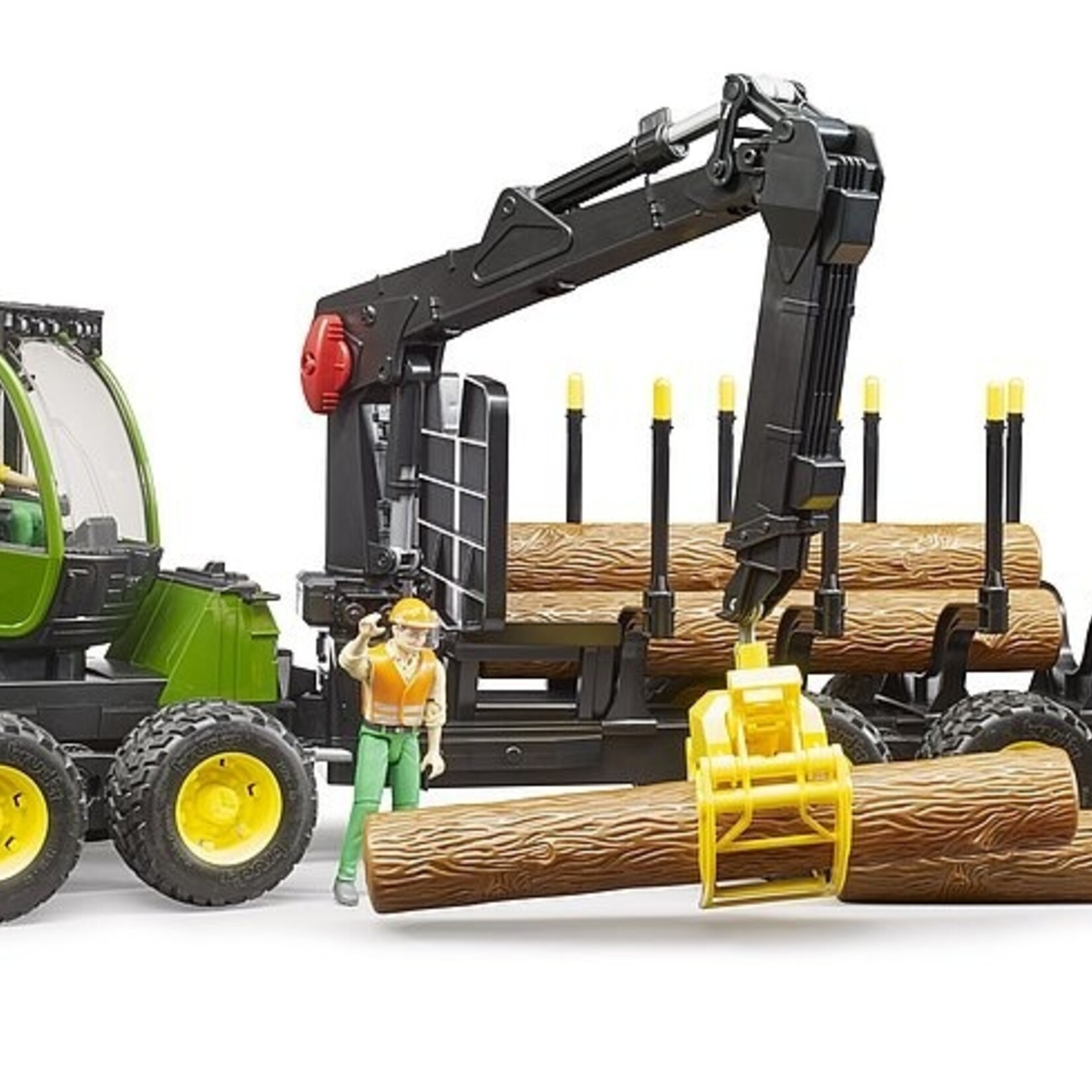 Bruder Porteur forestier Bruder John Deere 1210E avec grappin à bois – 1:16