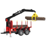 Bruder Remorque Bruder forestière avec grue de chargement et grappin – 1:16