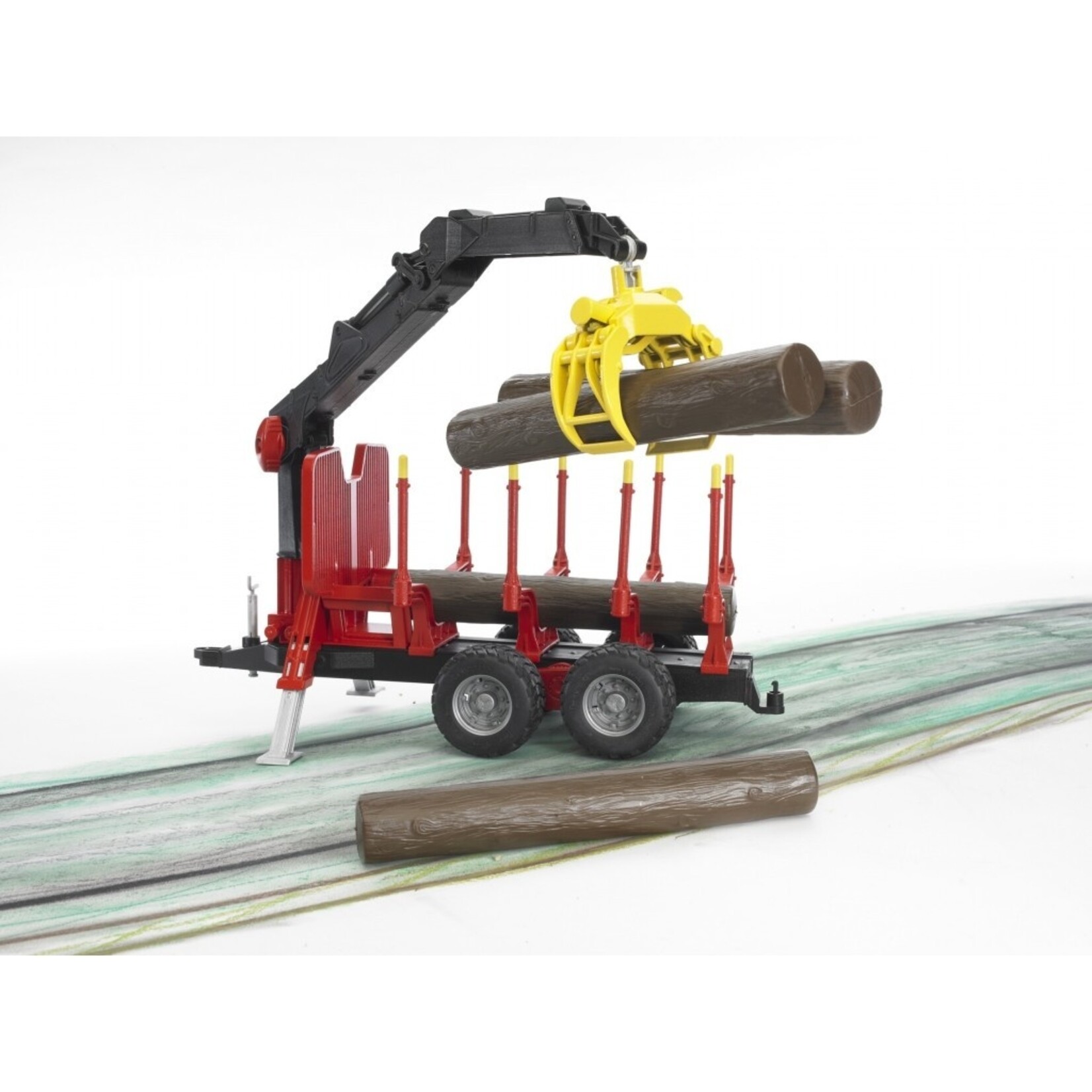 Bruder Remorque Bruder forestière avec grue de chargement et grappin – 1:16