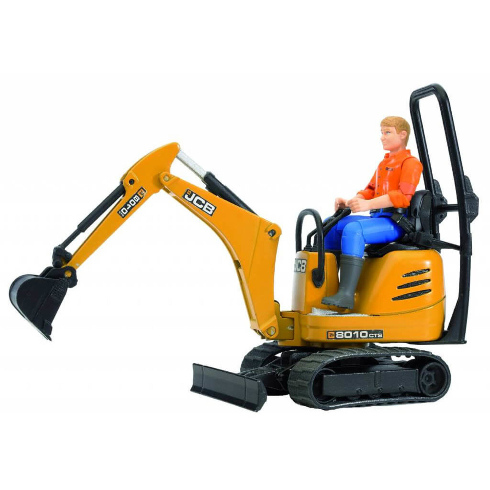 Bruder Pelleteuse Bruder Mini JCB 8010 CTS et homme de chantier – 1:16