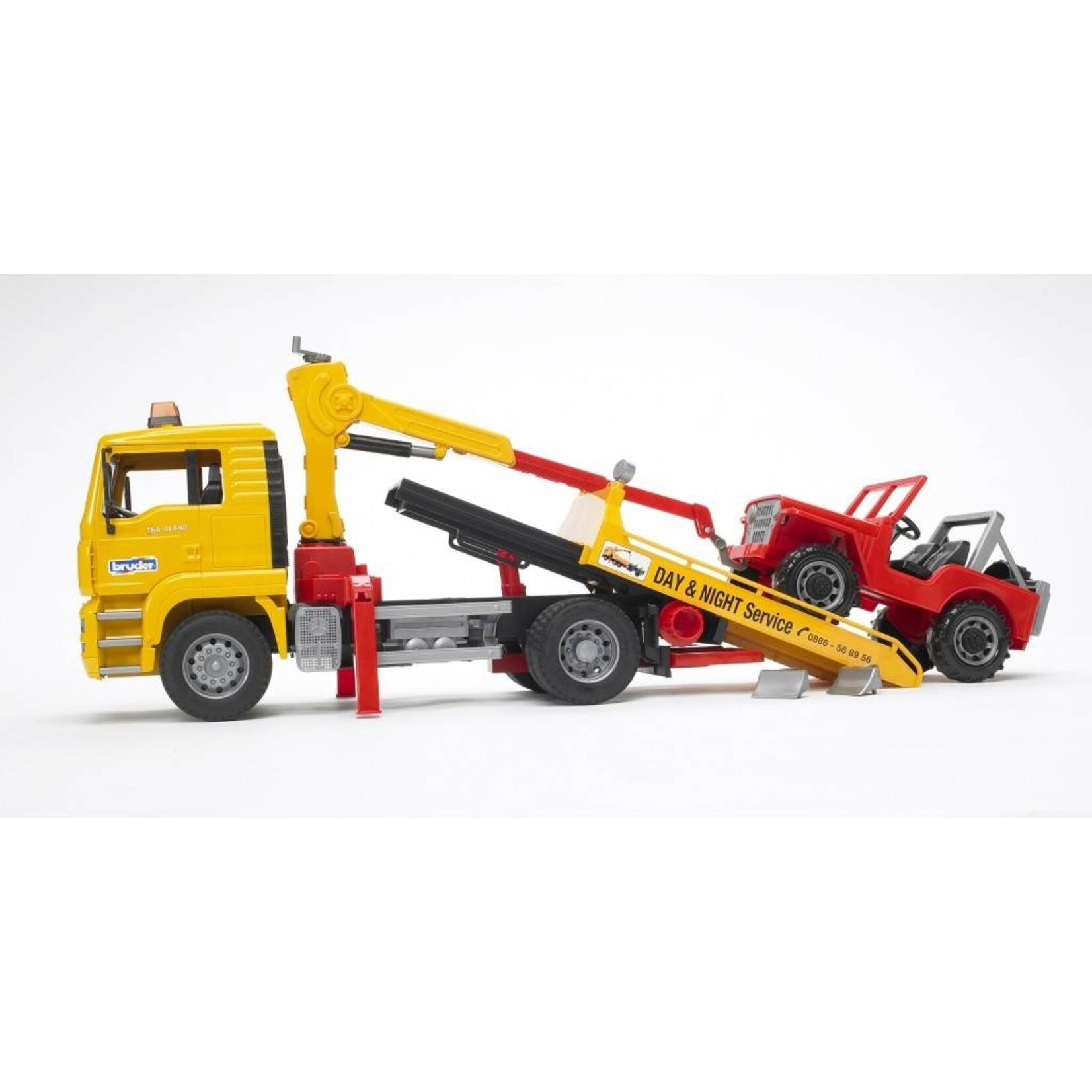 Bruder Voiture miniature Bruder Remorqueuse MAN TGA avec véhicule tout-terrain – 1:16