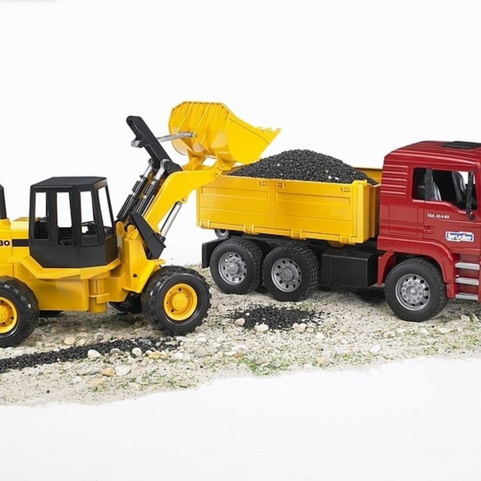 Bruder Camion Bruder MAN TGA de chantier et tracto pelle articulé FR 130 – 1:16