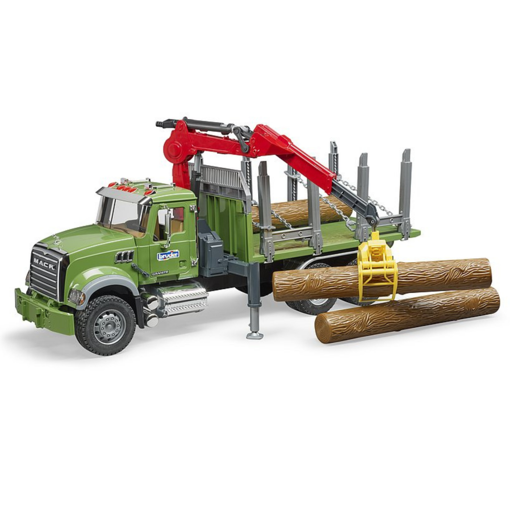 Bruder Camion Bruder Mack Trucks transport de bois Granite MACK avec trois troncs d'arbre