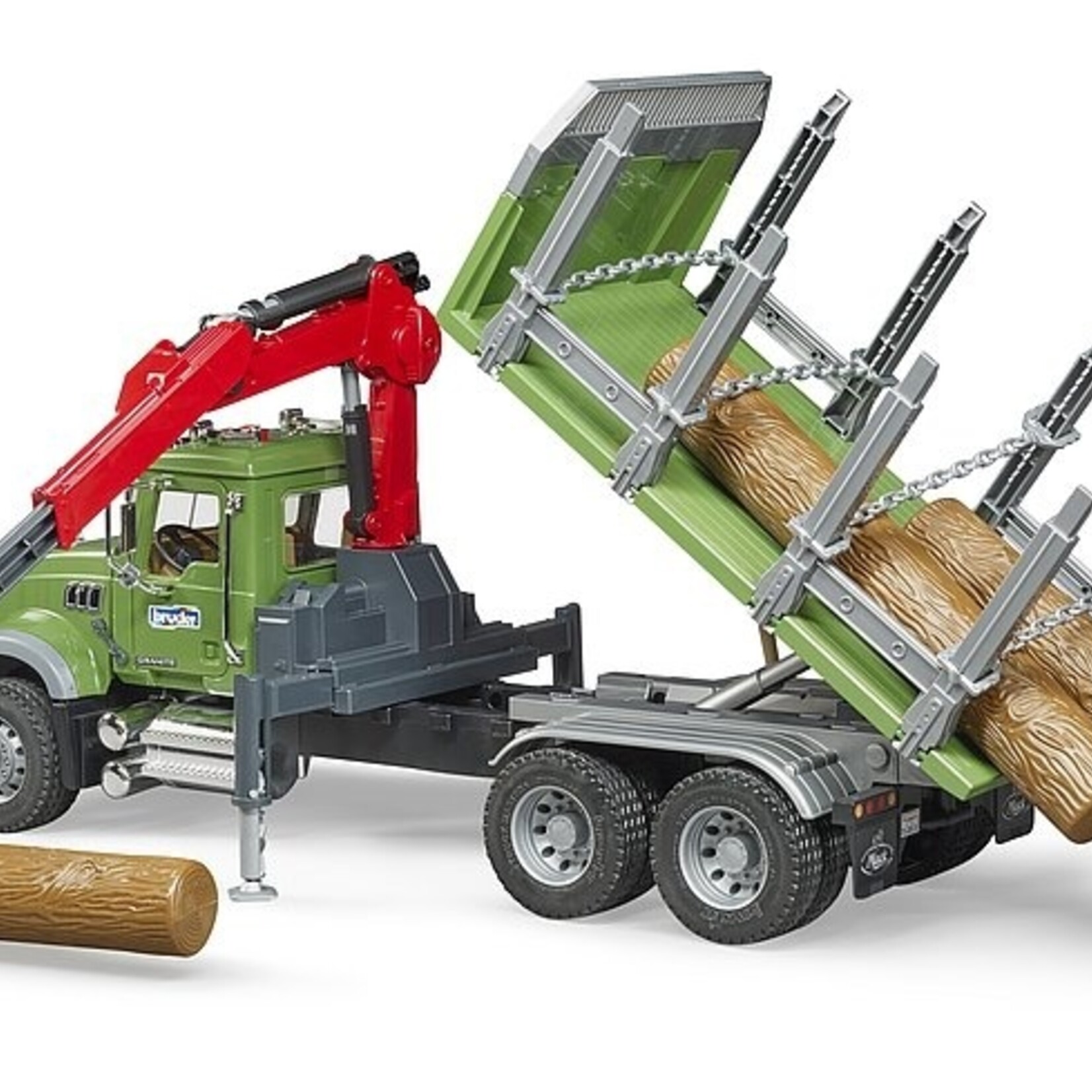 Bruder Camion Bruder Mack Trucks transport de bois Granite MACK avec trois troncs d'arbre