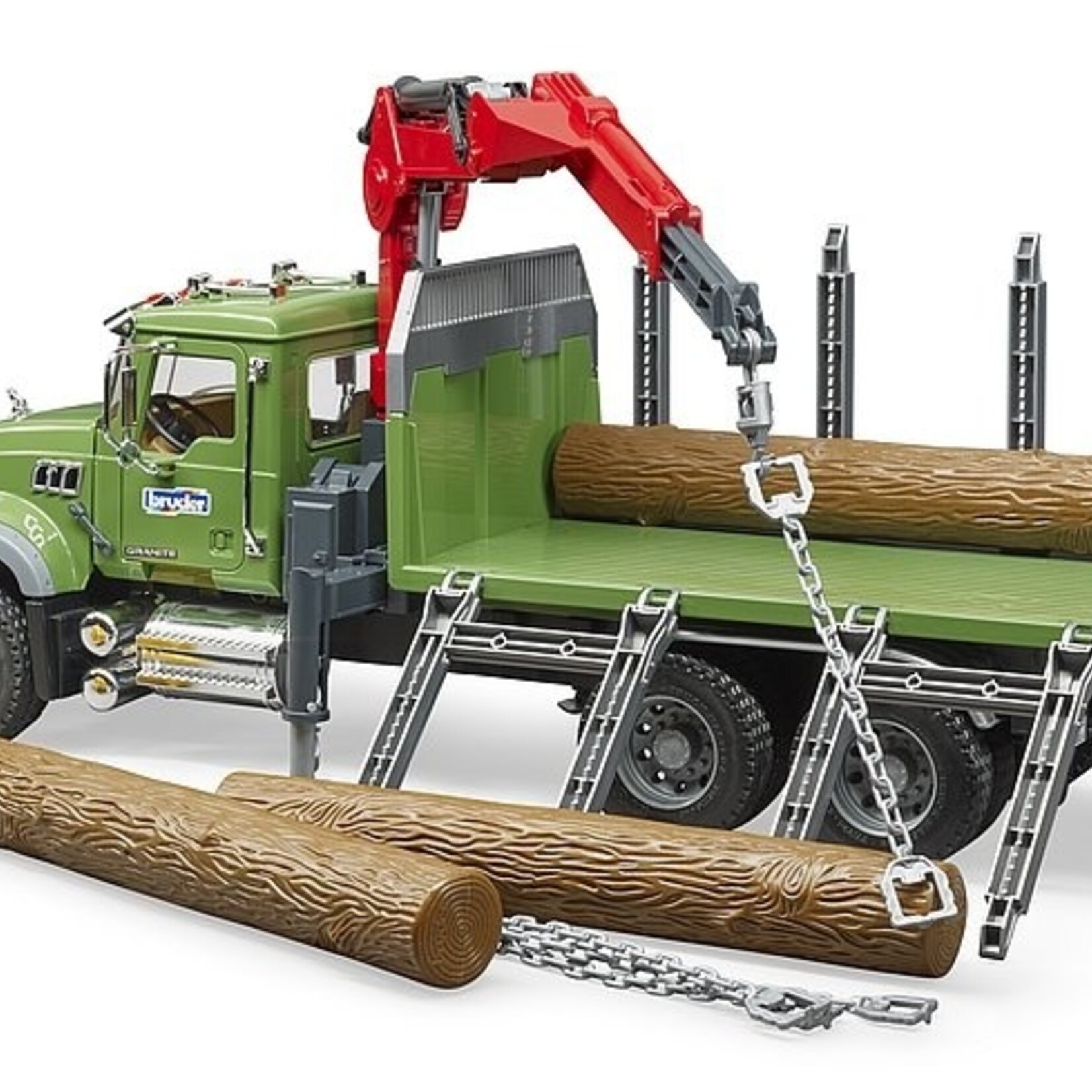 Bruder Camion Bruder Mack Trucks transport de bois Granite MACK avec trois troncs d'arbre