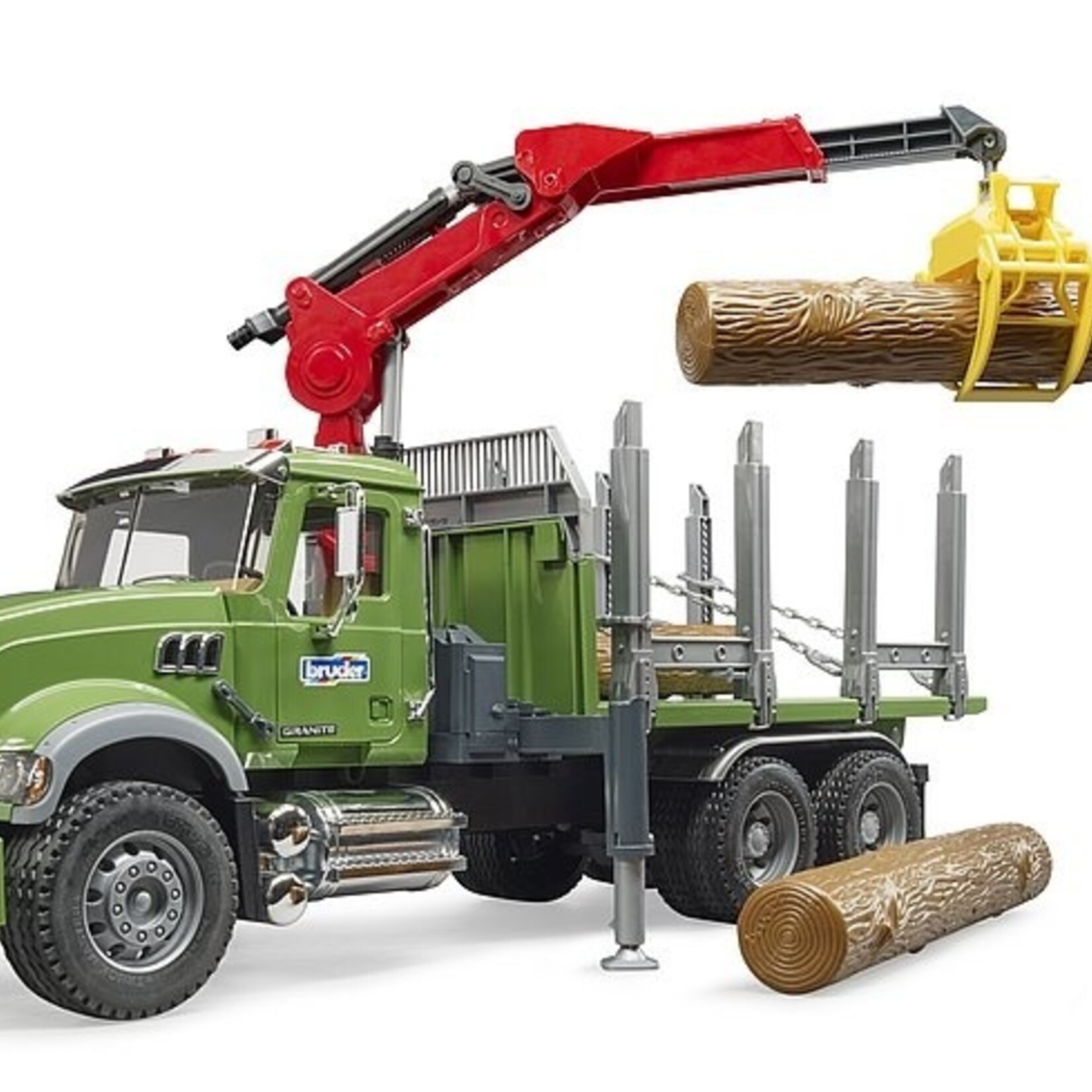 Bruder Camion Bruder Mack Trucks transport de bois Granite MACK avec trois troncs d'arbre