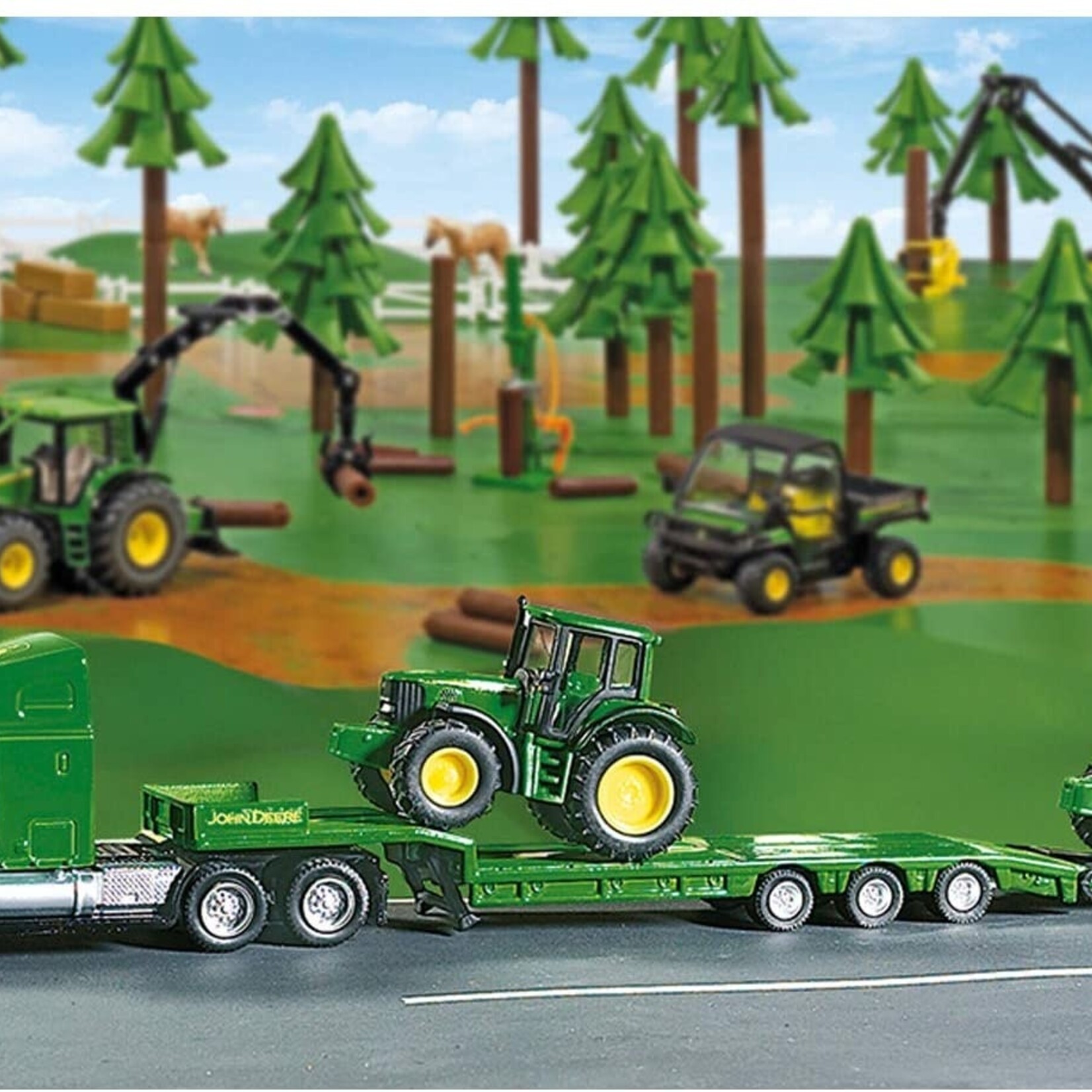 Siku Remorque Siku Surbaissé avec tracteurs John Deere – 1:87