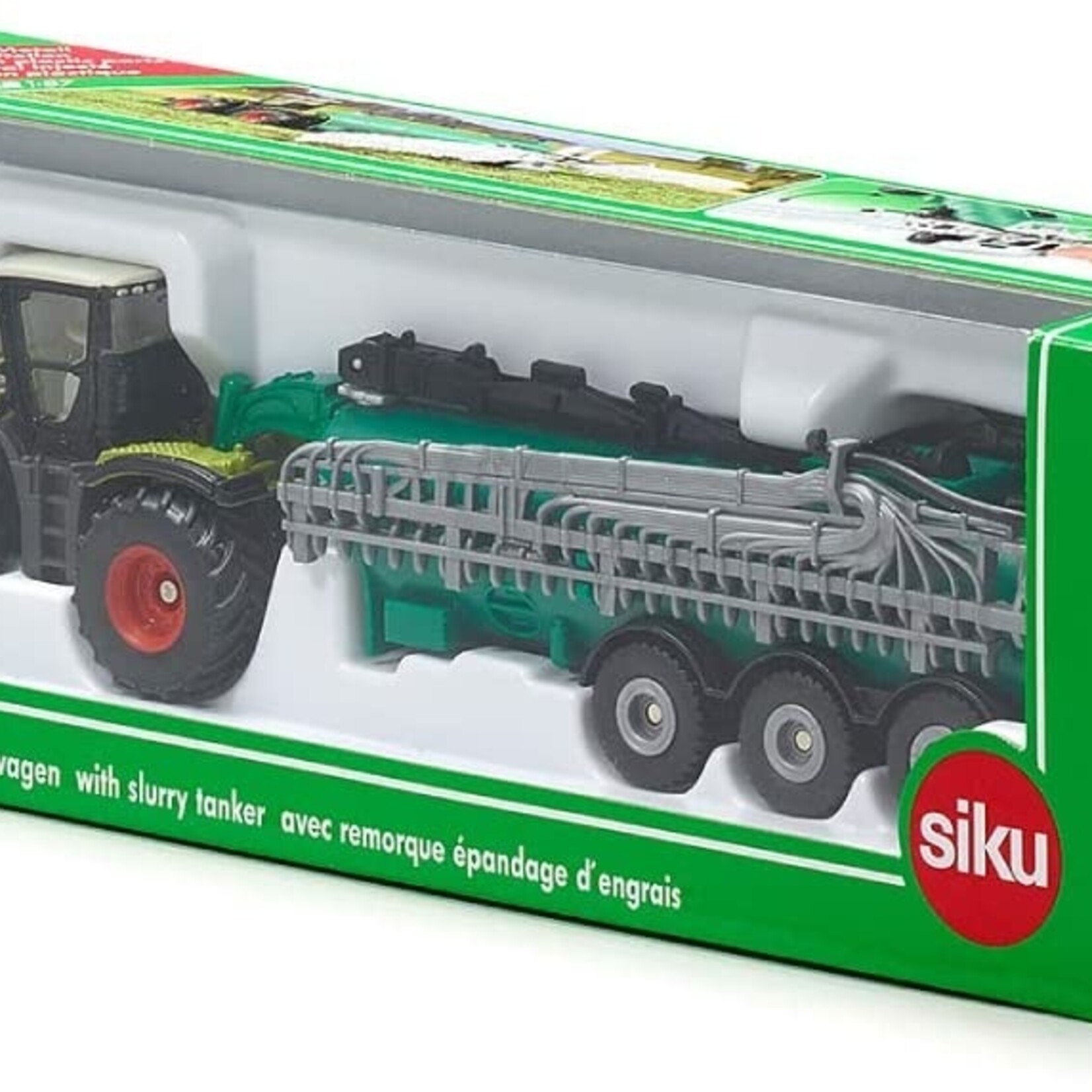 Siku Tracteur Siku Claas Xerion avec remorque épandage d'engrais – 1:87