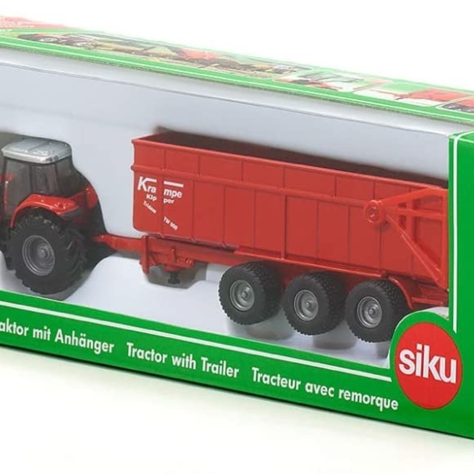 Siku Tracteur Siku Massey Ferguson avec remorque 3 essieux – 1:87