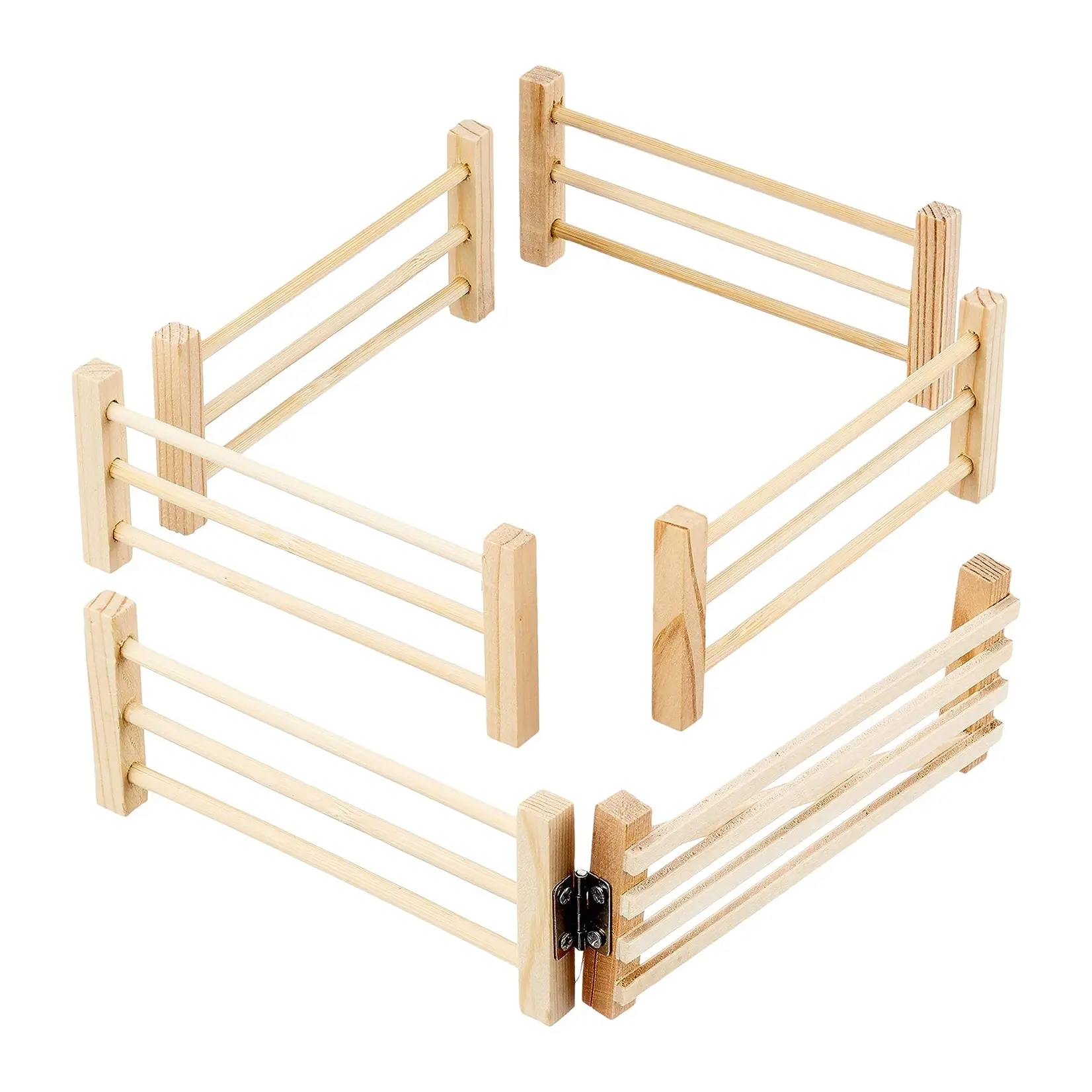 Kids Globe Accessoires de ferme Kids Globe Barrière en bois 6 pièces, barrière incluse – 1:32