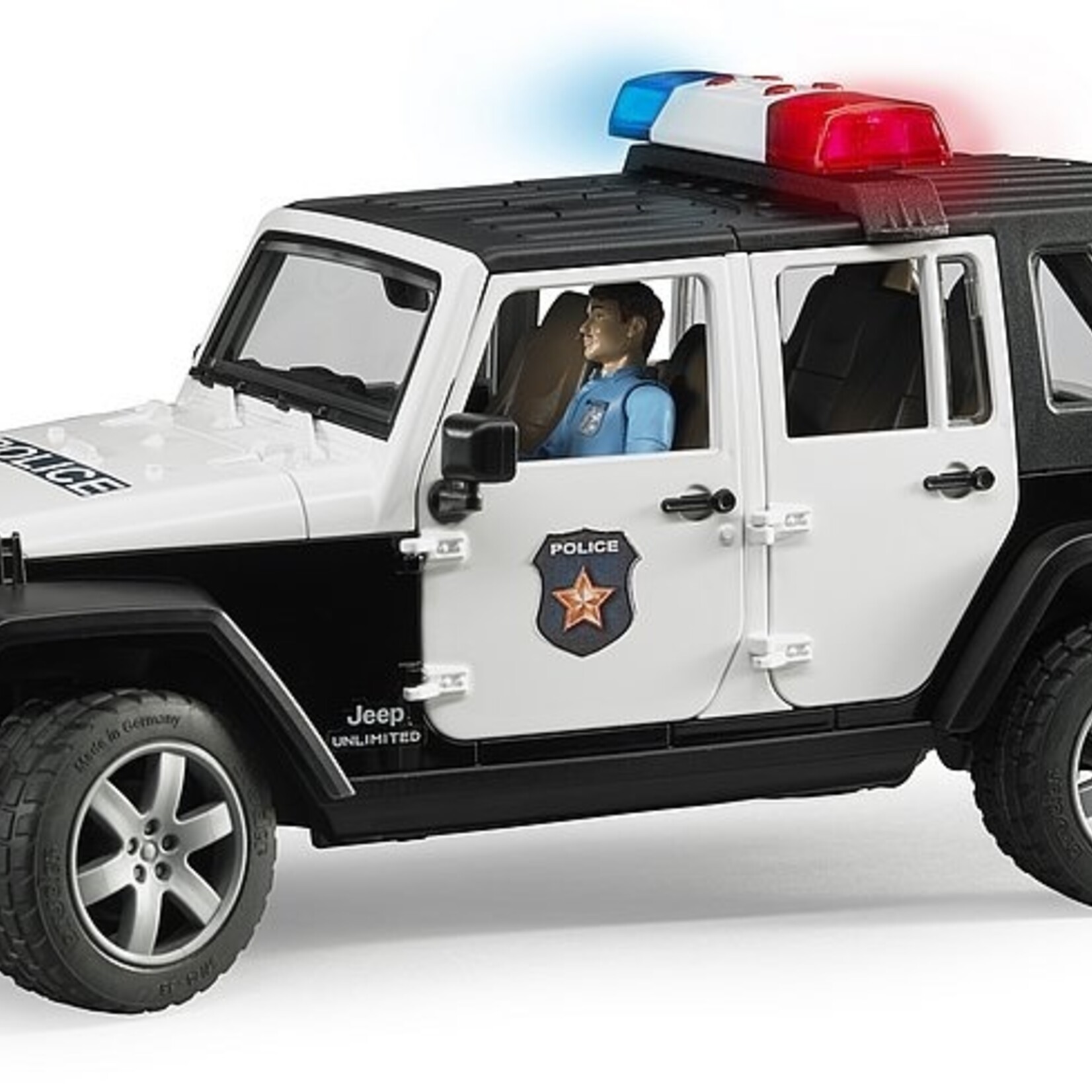 Bruder Voiture miniature Bruder Véhicule de police Jeep Wrangler Unlimited Rubicon – 1:16