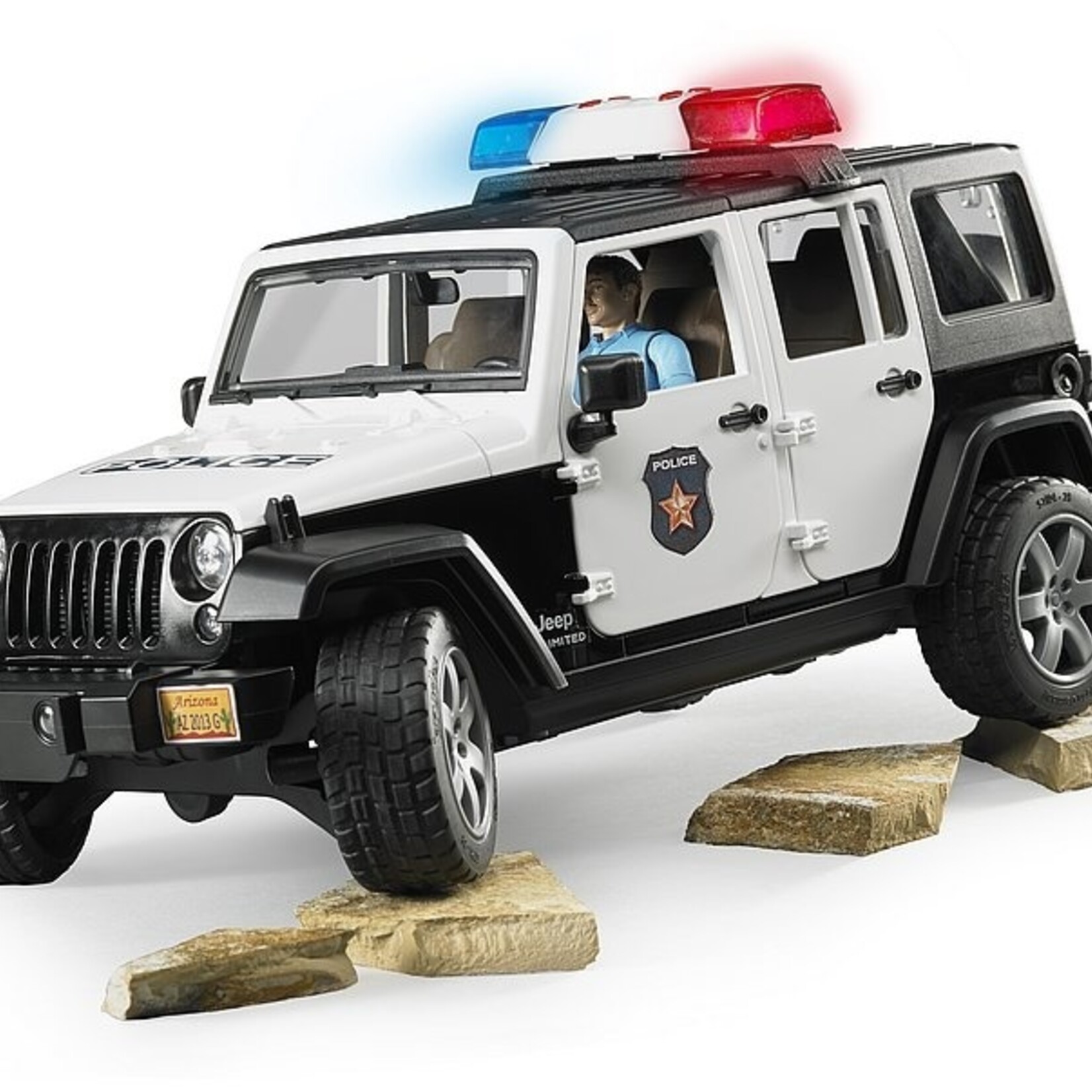 Bruder Voiture miniature Bruder Véhicule de police Jeep Wrangler Unlimited Rubicon – 1:16
