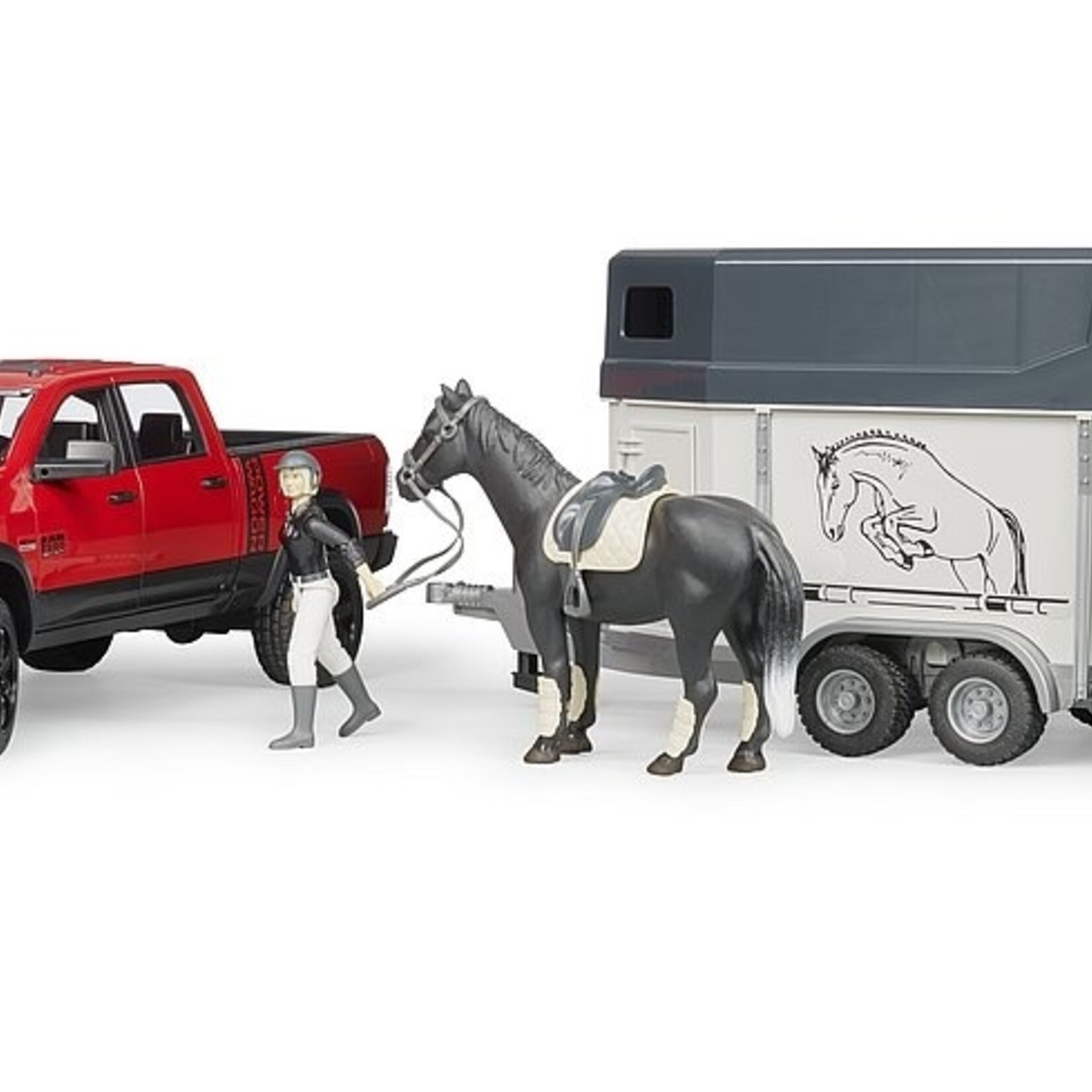 Bruder Animaux miniatures Bruder Dodge RAM RAM 2500 Power Wagon avec van pour chevaux – 1:16