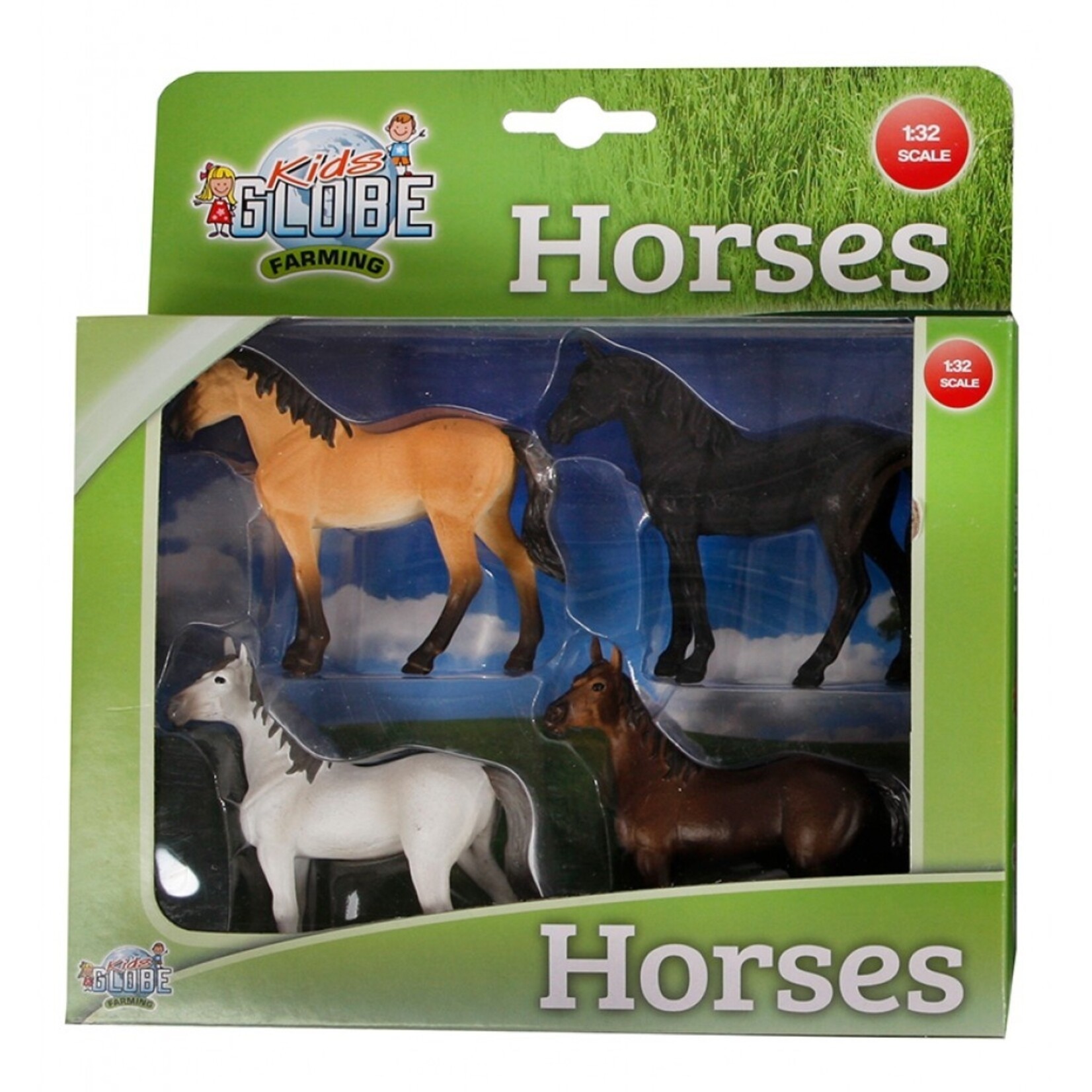 Kids Globe Animaux miniatures Kids Globe Chevaux (4x) – 1:32