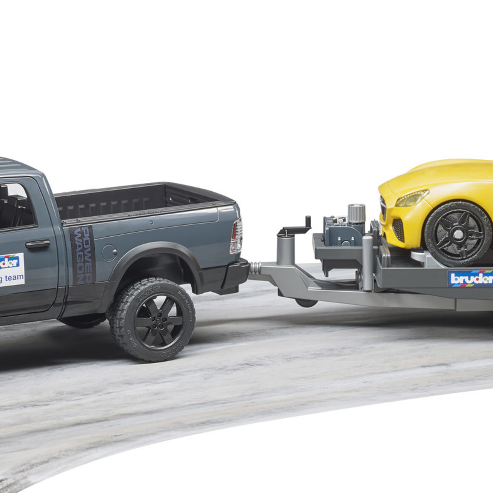 Bruder Voiture miniature Bruder Dodge RAM RAM 2500 Power Wagon et Roadster Racing Team – 1:16