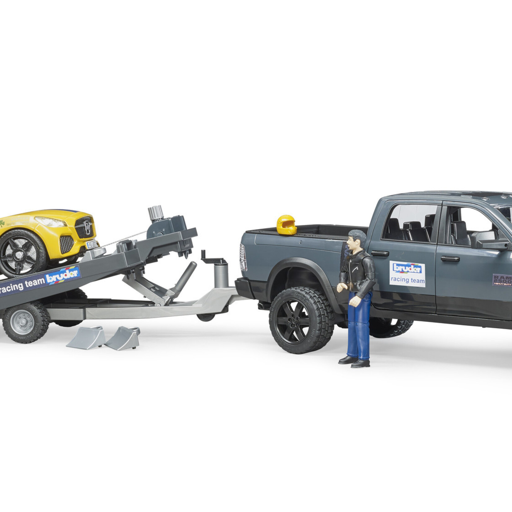 Bruder Voiture miniature Bruder Dodge RAM RAM 2500 Power Wagon et Roadster Racing Team – 1:16