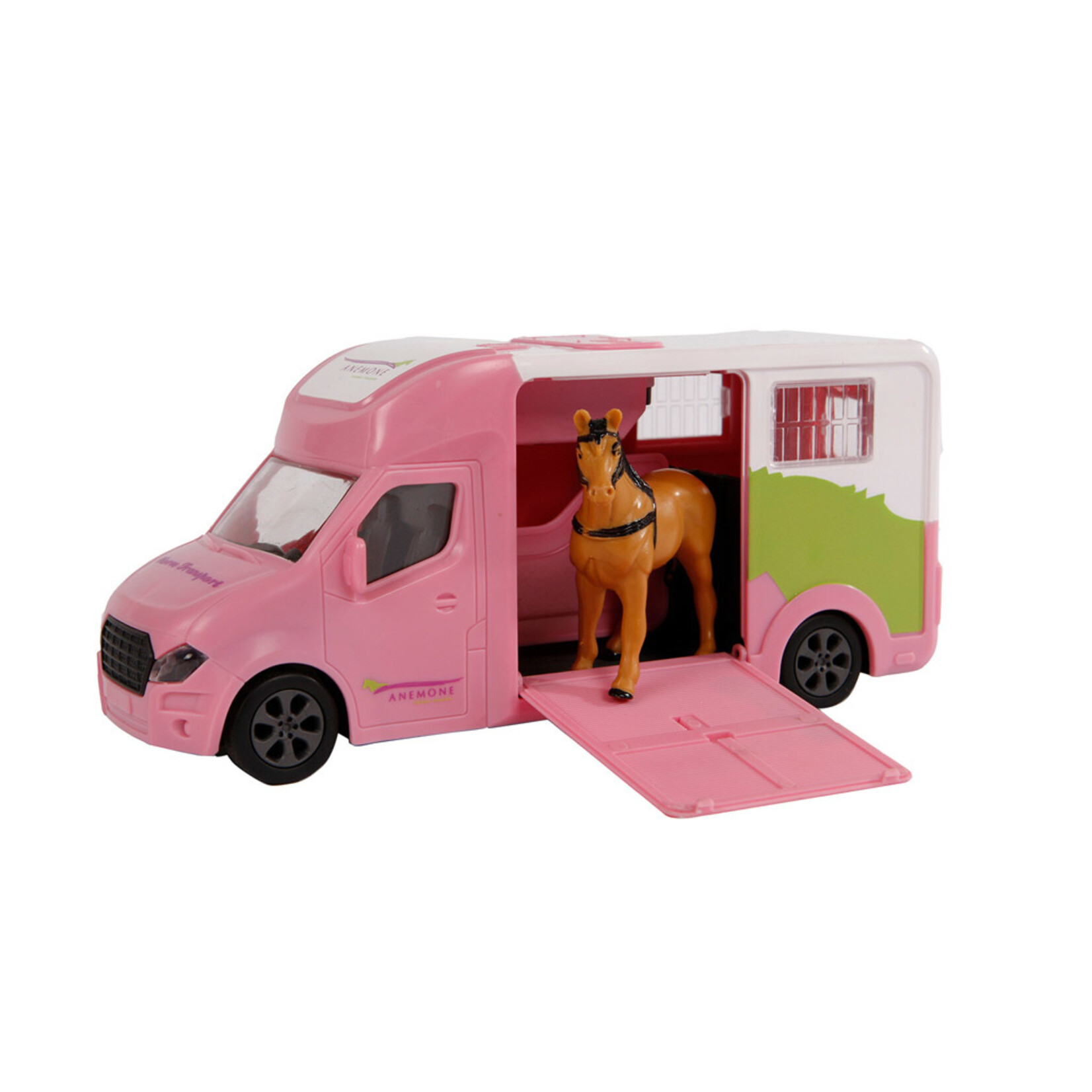Kids Globe Camion Kids Globe Anemone transporteur de chevaux rose – 1:32