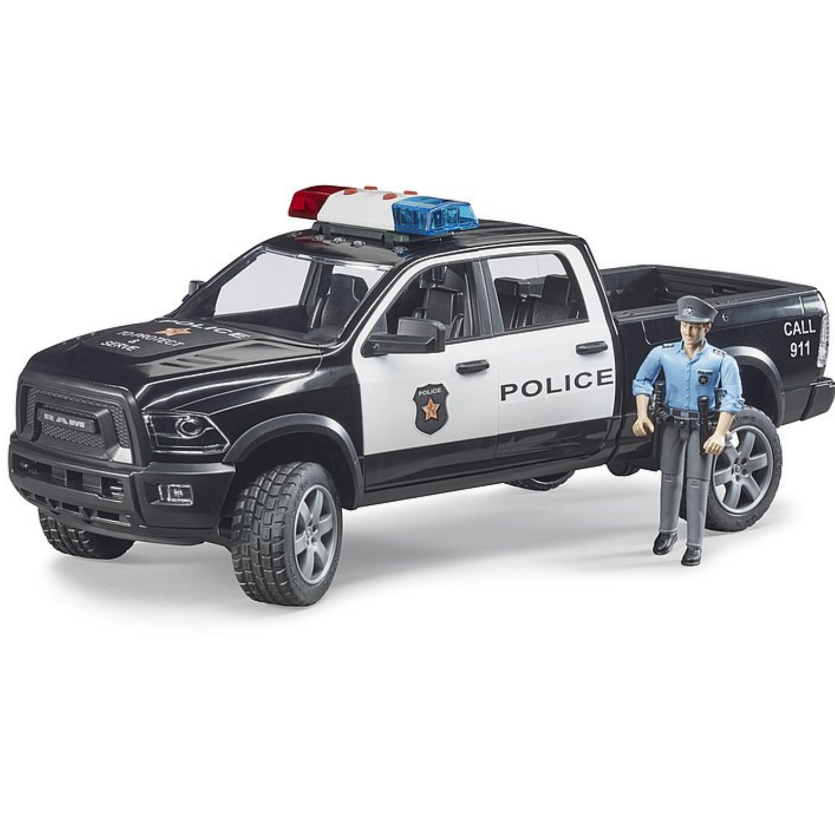 Bruder Voiture miniature Bruder Dodge RAM police RAM 2500 avec policier – 1:16