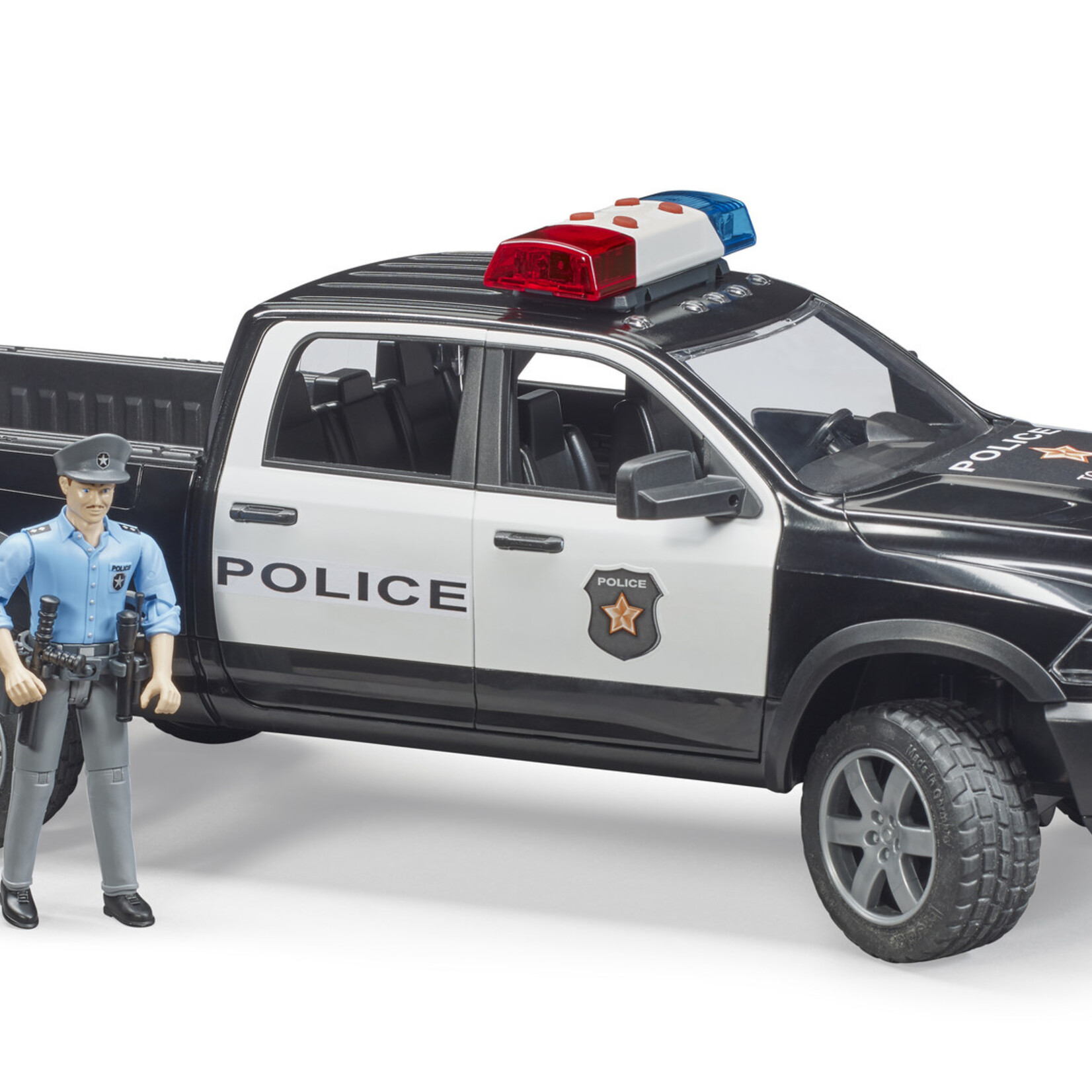 Bruder Voiture miniature Bruder Dodge RAM police RAM 2500 avec policier – 1:16